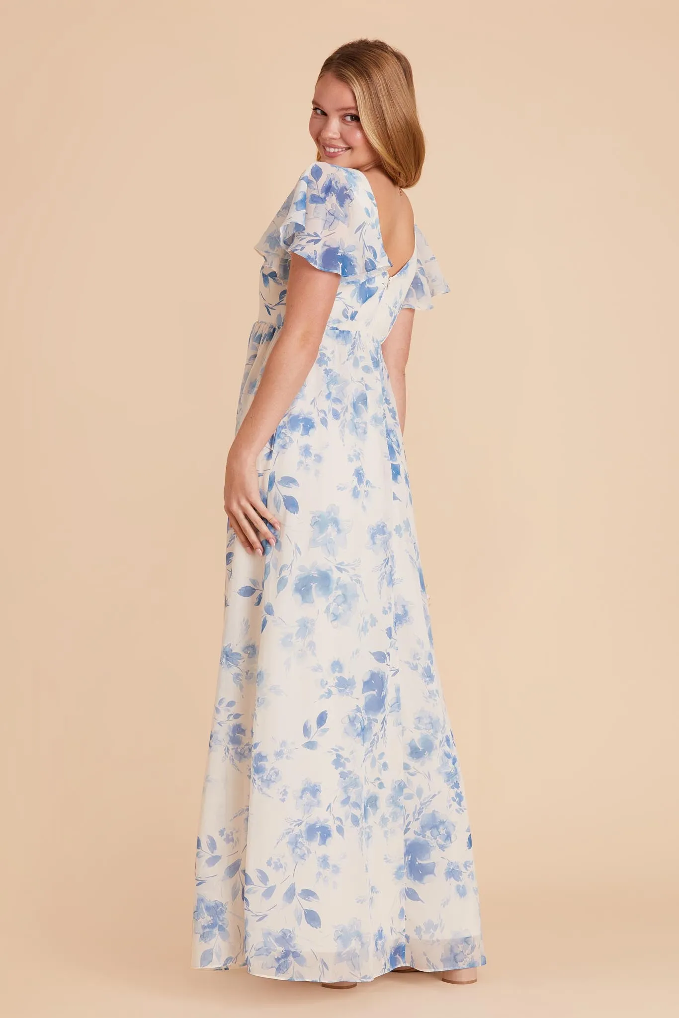 Hannah Chiffon Dress - Blue Rococo Floral sold by Birdy Grey product image thumbnail 2