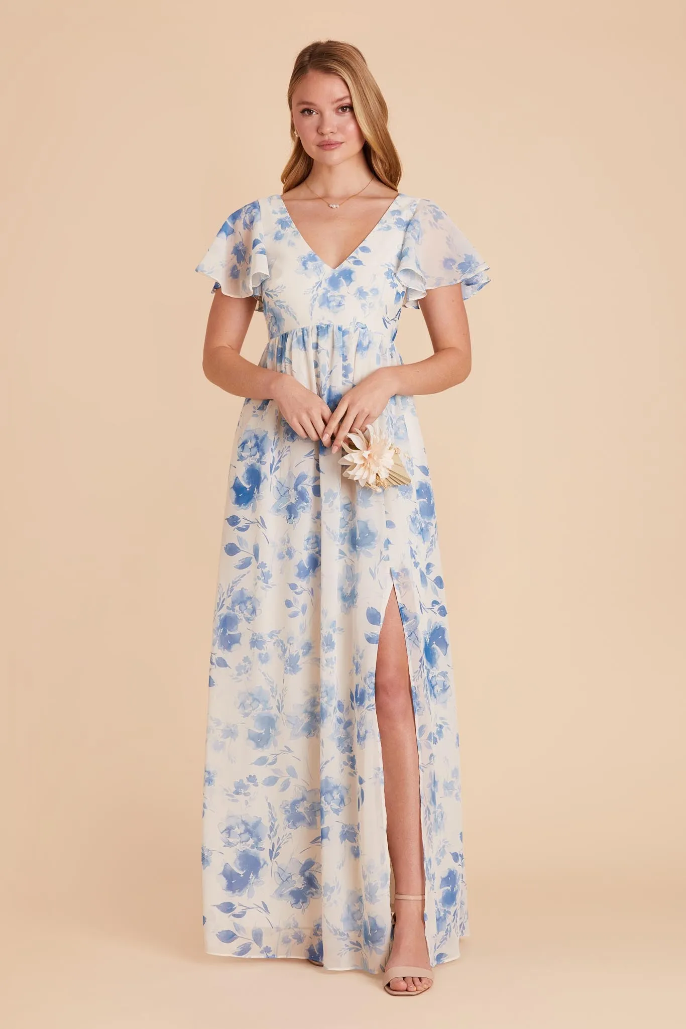 Hannah Chiffon Dress - Blue Rococo Floral sold by Birdy Grey product image thumbnail 4