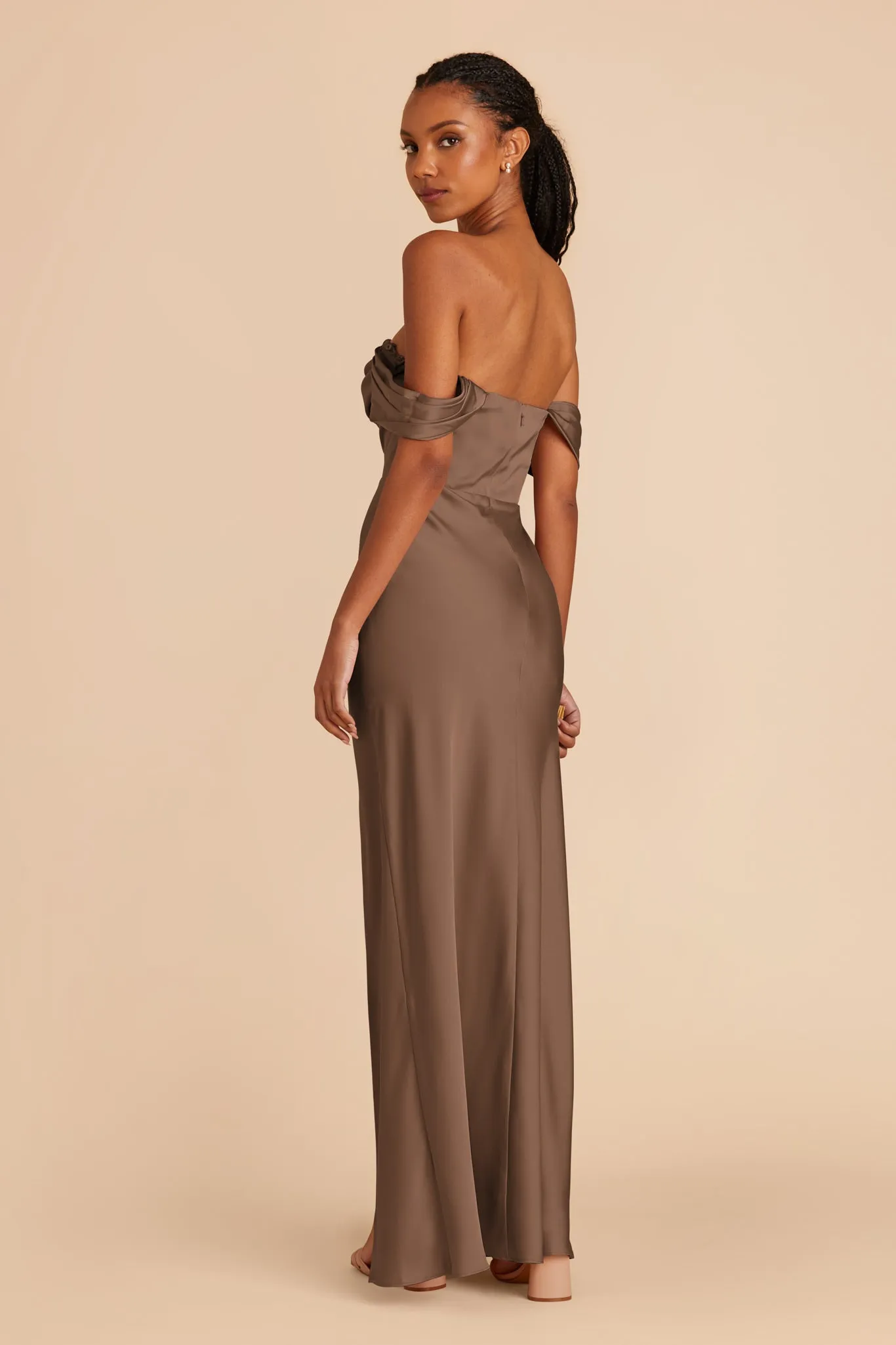 Mia Matte Satin Dress - Mocha sold by Birdy Grey product image thumbnail 5
