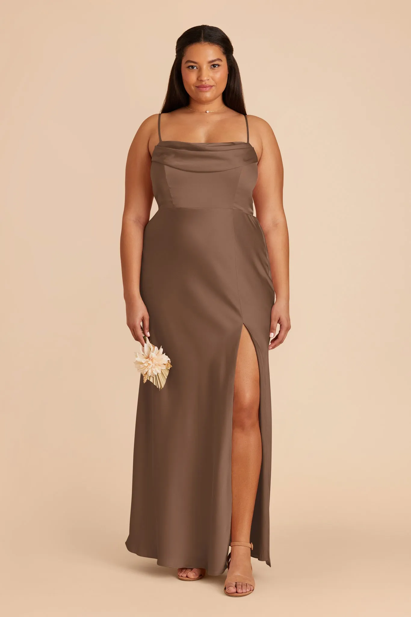 Mia Matte Satin Dress - Mocha sold by Birdy Grey product image thumbnail 2