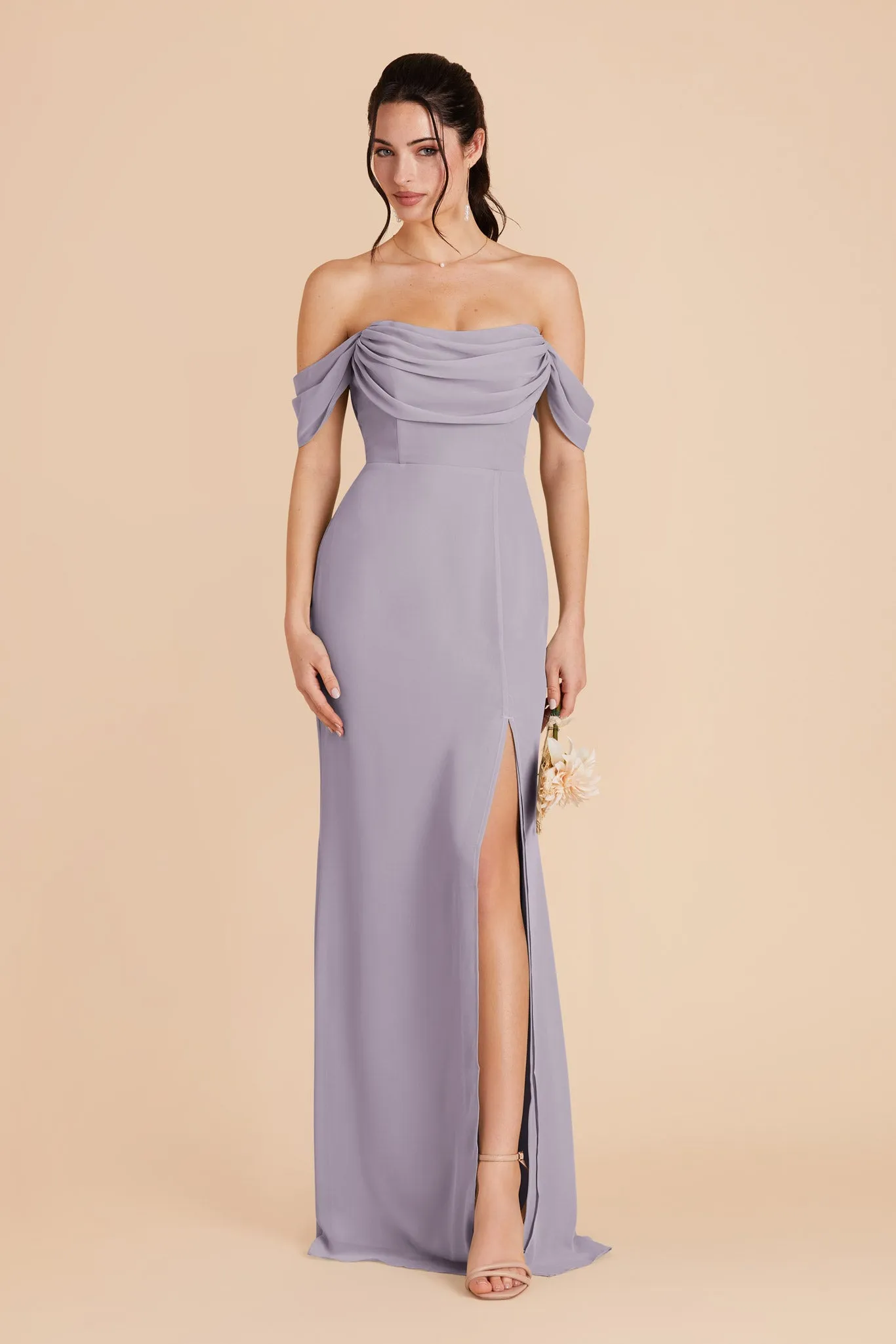 Mira Chiffon Dress - Dusty Lilac sold by Birdy Grey product image thumbnail 3