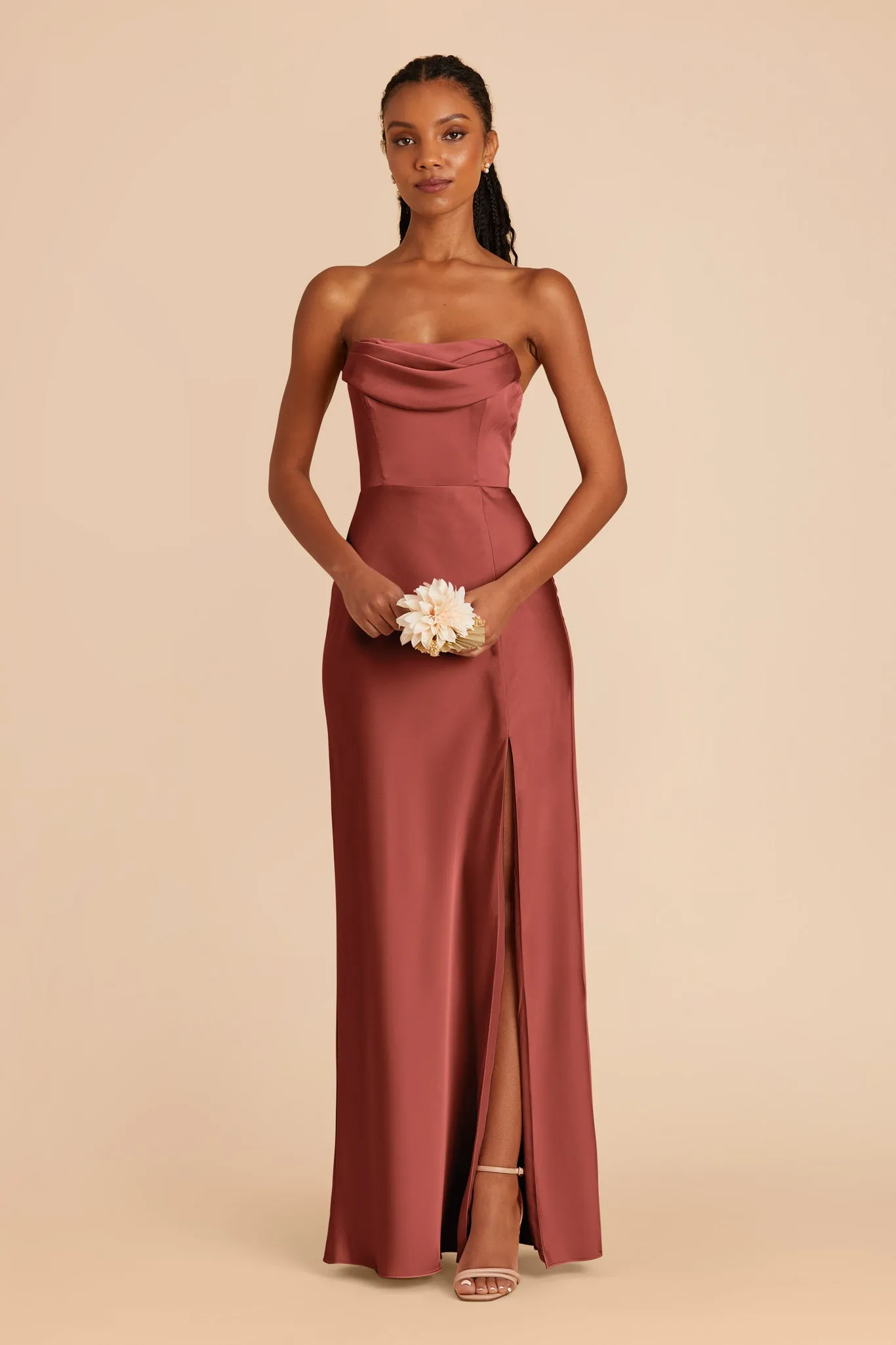 Mia Matte Satin Dress - Spice sold by Birdy Grey product image thumbnail 4