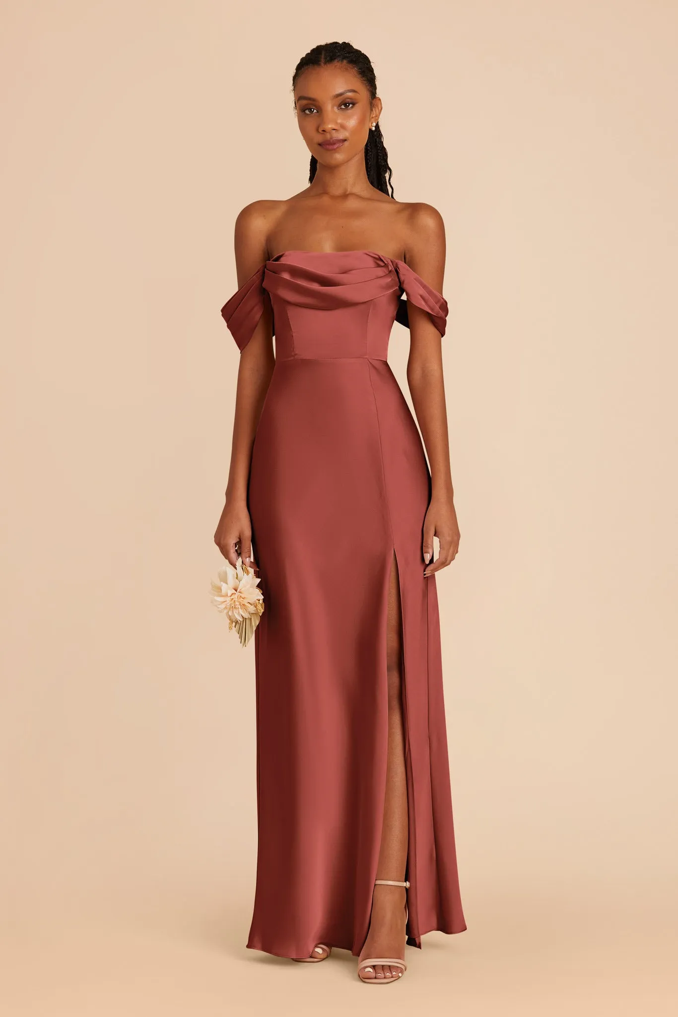 Mia Matte Satin Dress - Spice sold by Birdy Grey