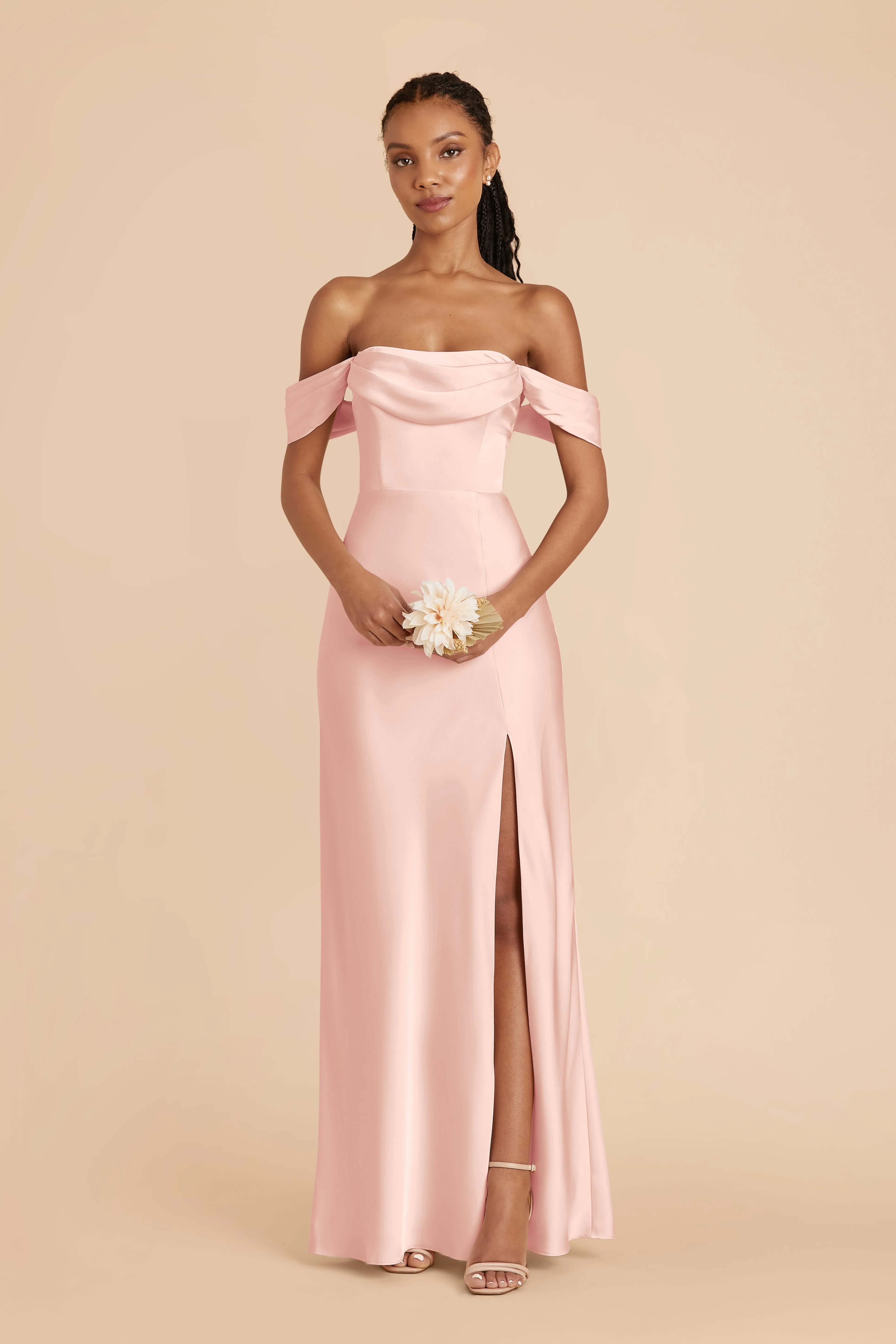 Mia Matte Satin Dress - Blush Pink sold by Birdy Grey product image thumbnail 5