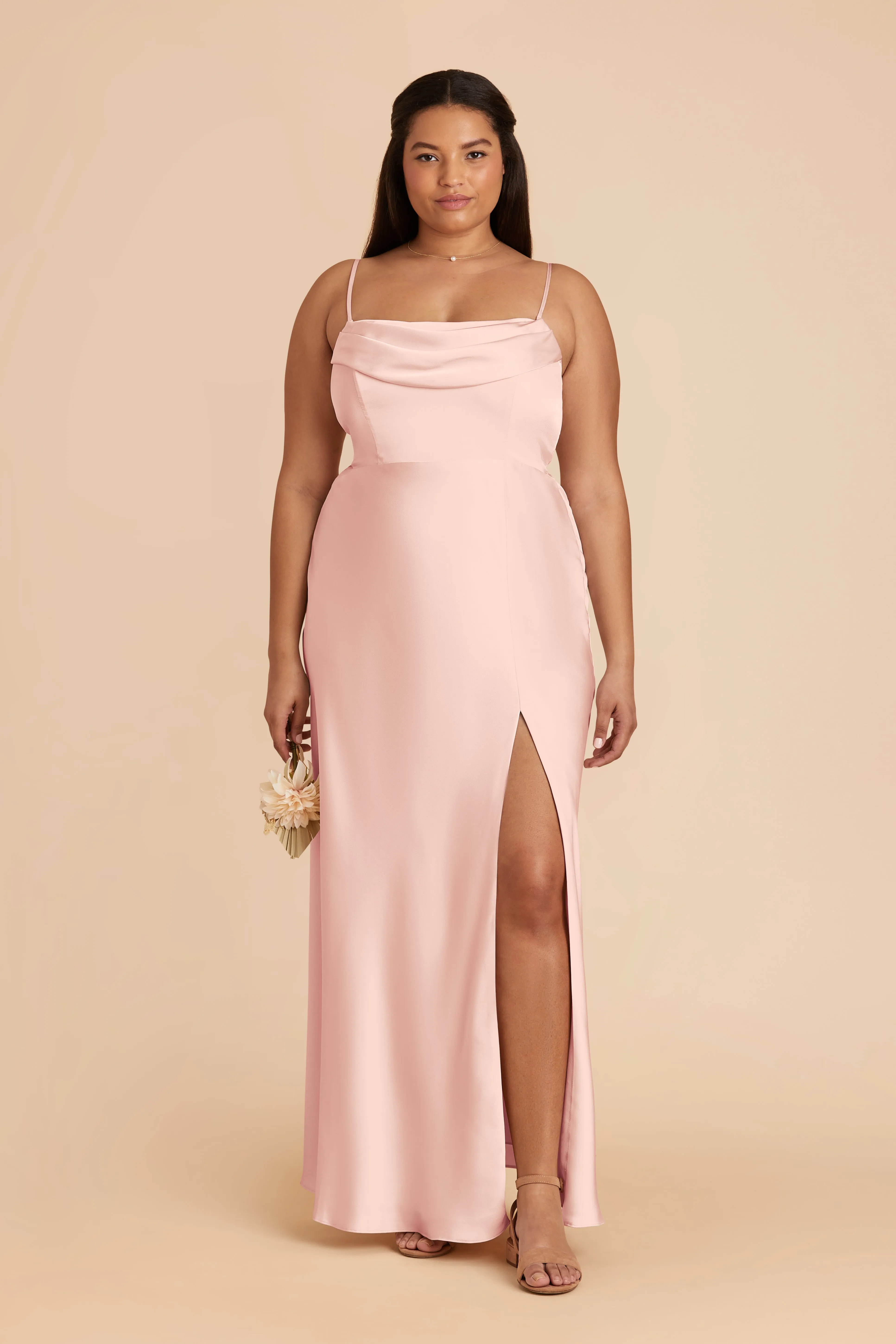 Mia Matte Satin Dress - Blush Pink sold by Birdy Grey product image thumbnail 2