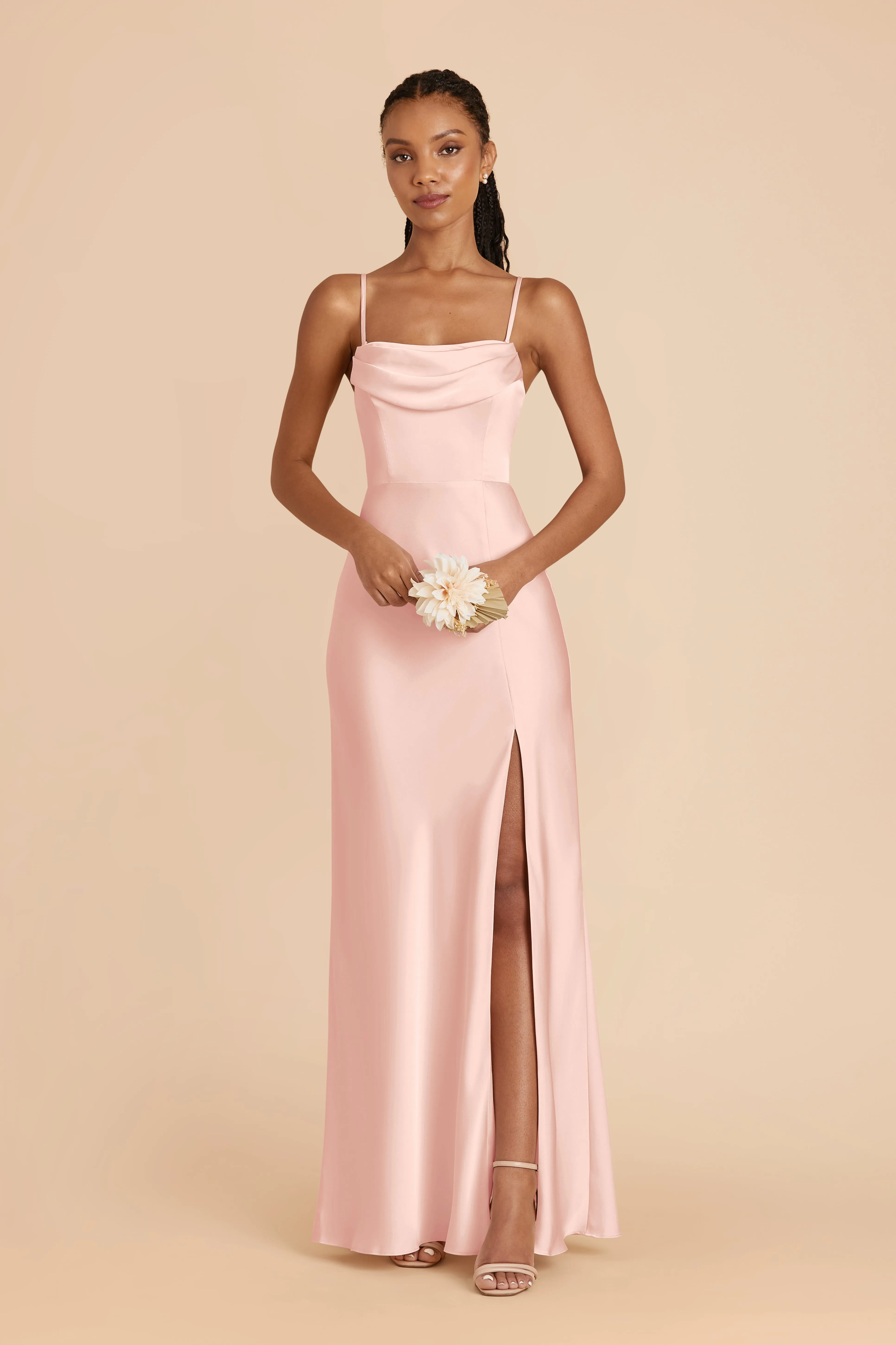 Mia Matte Satin Dress - Blush Pink sold by Birdy Grey product image thumbnail 3