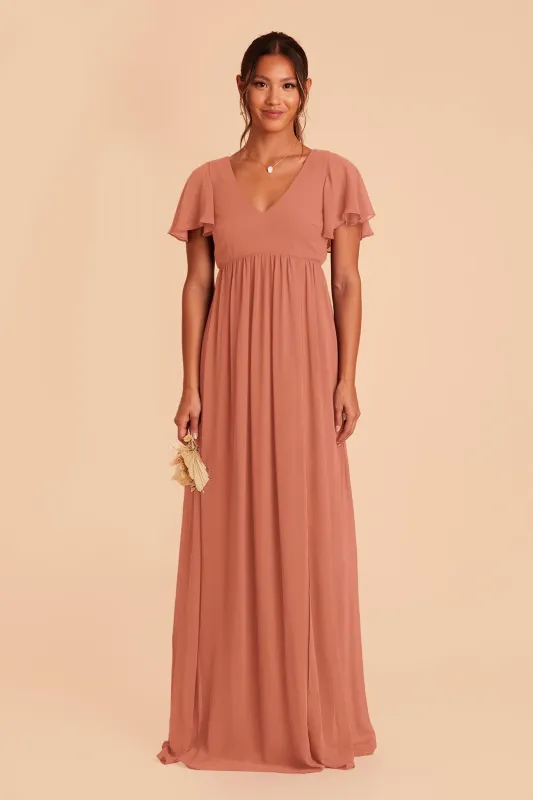 Hannah Chiffon Dress - Terracotta sold by Birdy Grey