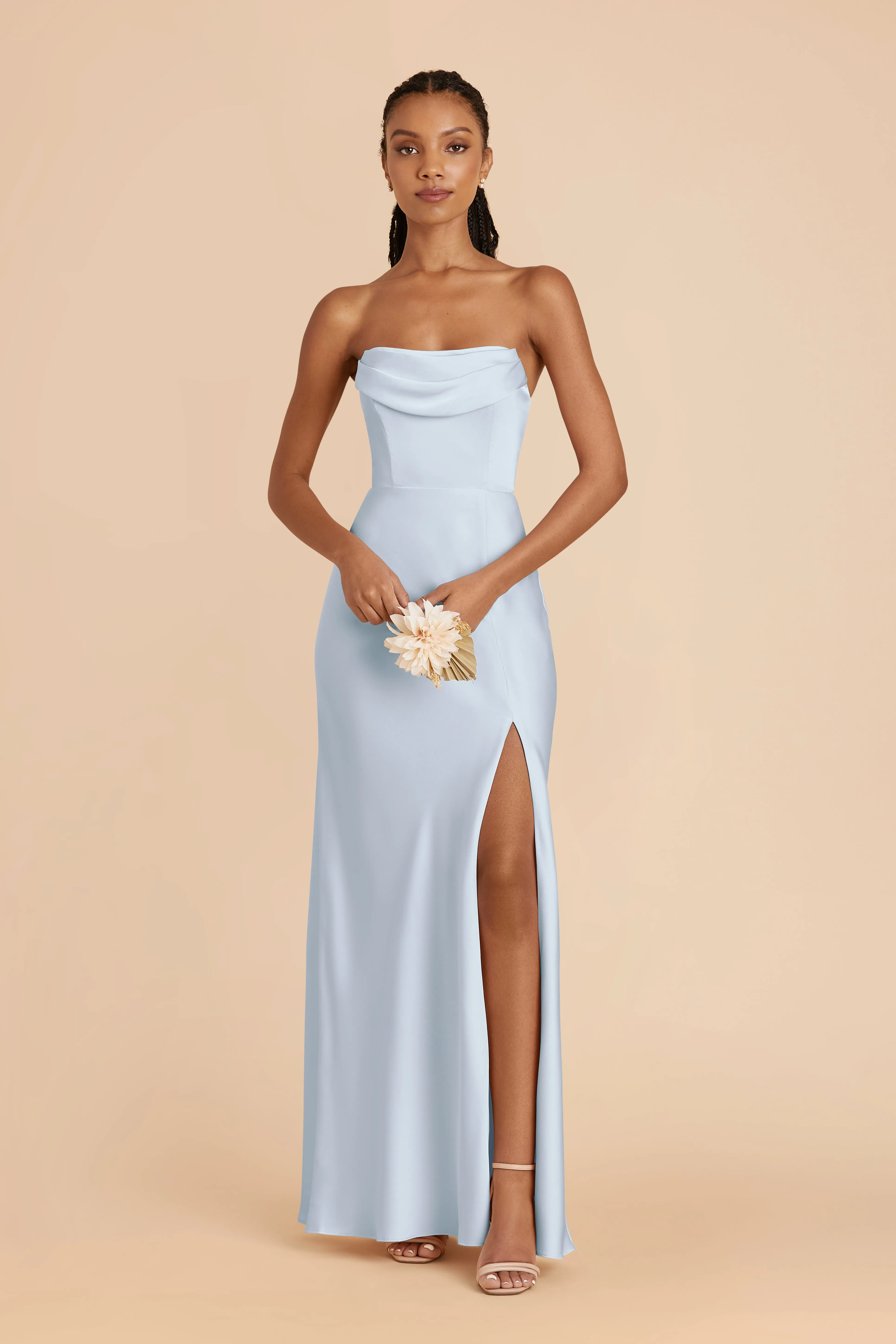 Mia Matte Satin Dress - Mist Blue sold by Birdy Grey product image thumbnail 5