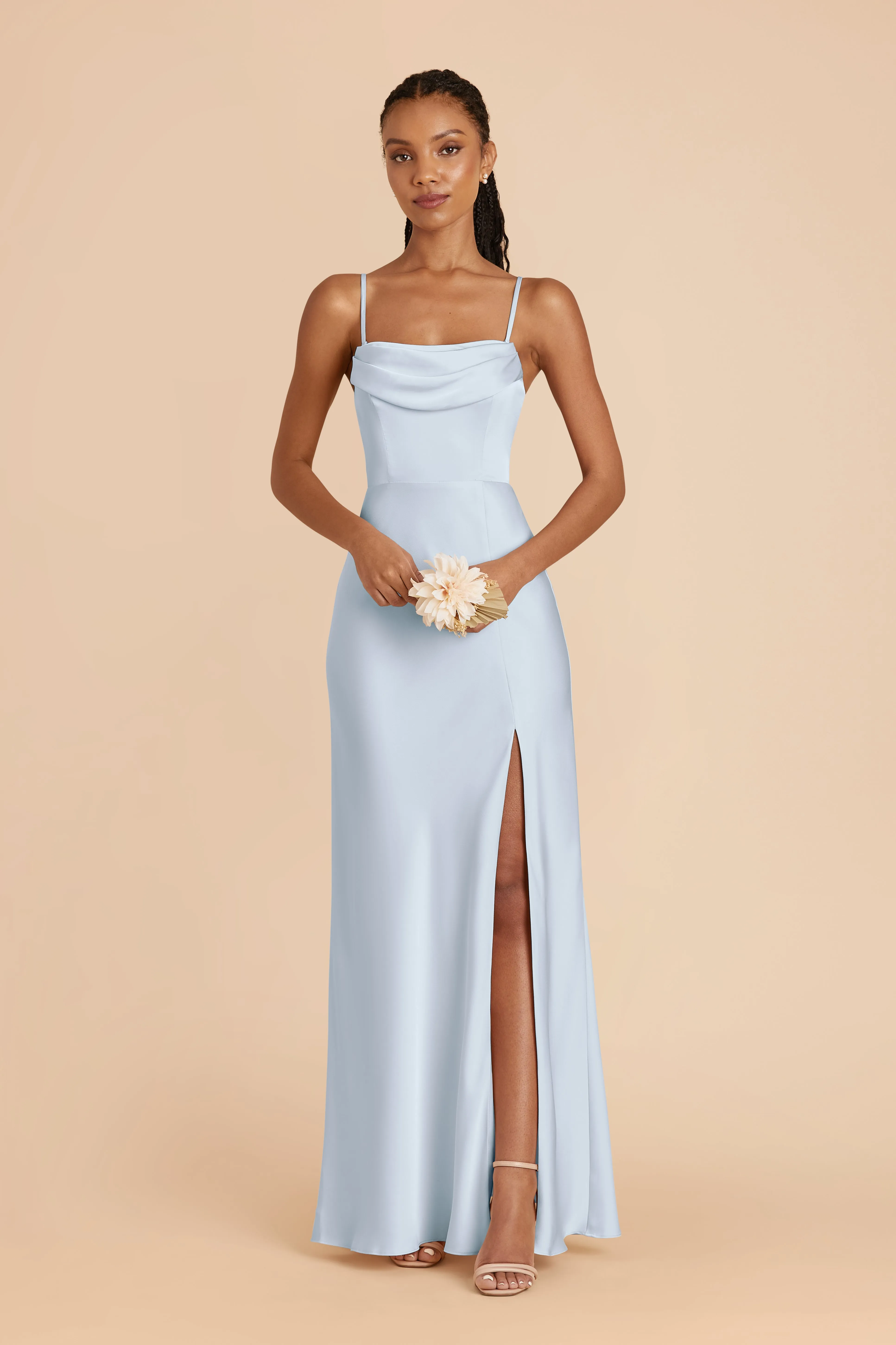 Mia Matte Satin Dress - Mist Blue sold by Birdy Grey product image thumbnail 4