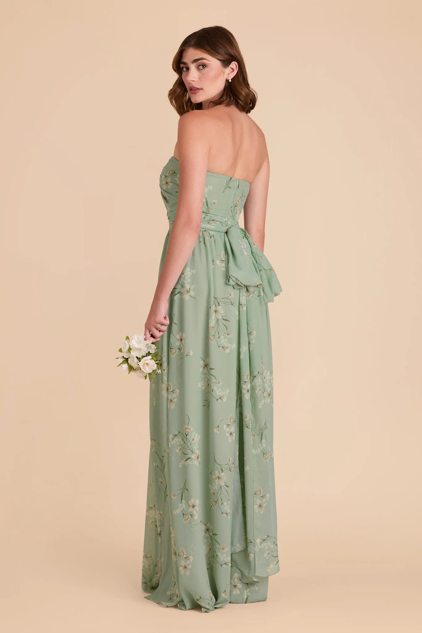Grace Chiffon Dress With Slit - Sage Le Fleur sold by Birdy Grey product image thumbnail 4