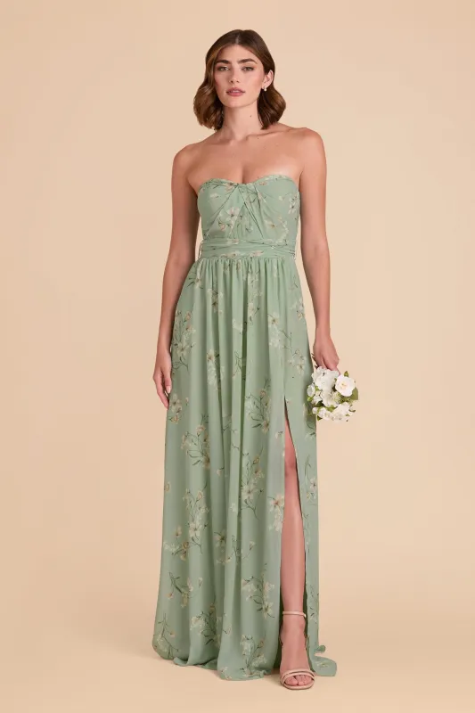 Grace Chiffon Dress With Slit - Sage Le Fleur sold by Birdy Grey