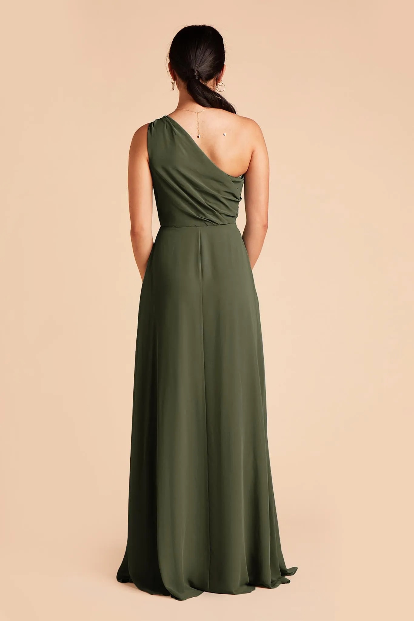 Kira Chiffon Dress With Slit - Olive sold by Birdy Grey product image thumbnail 5