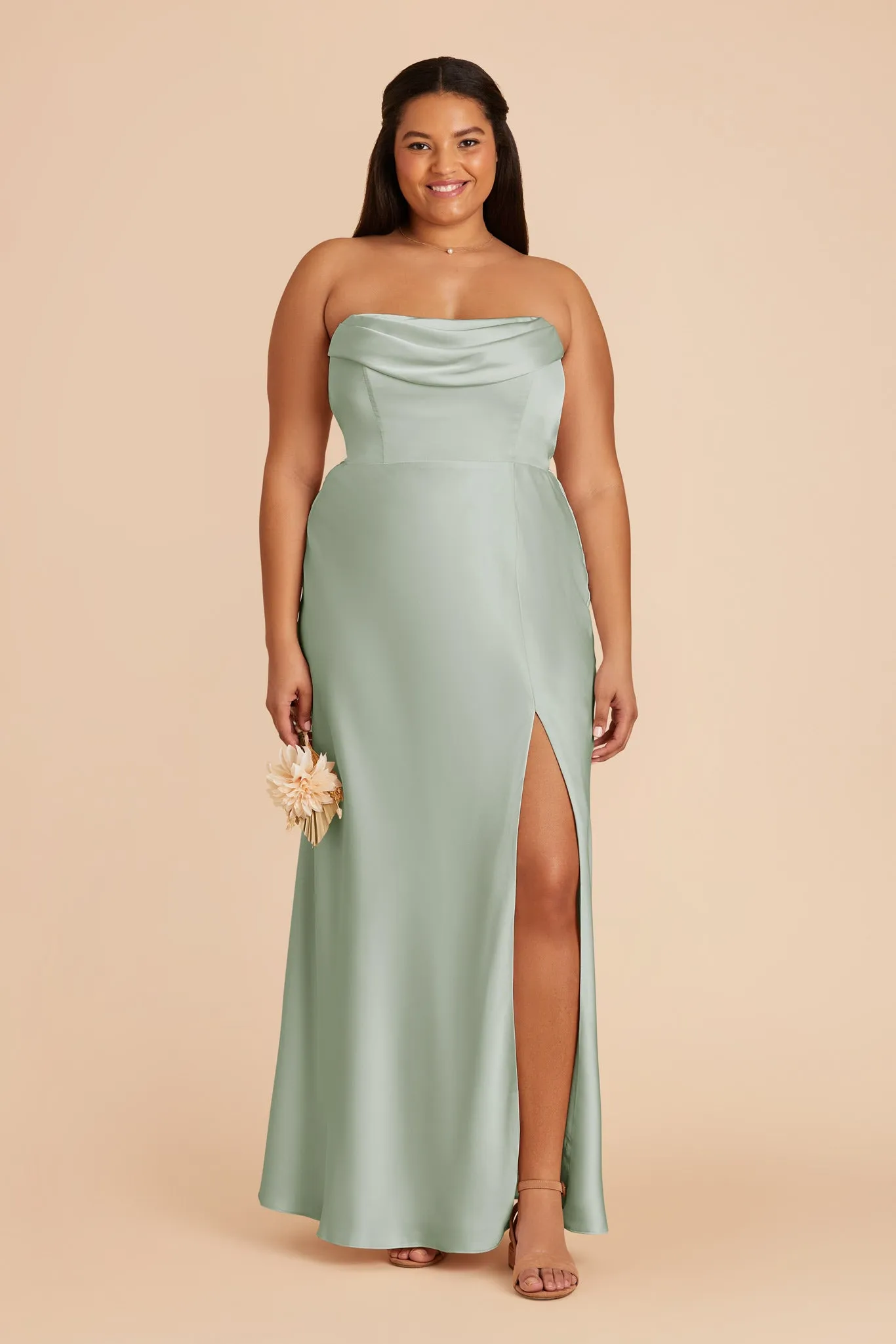 Mia Matte Satin Dress - Sage sold by Birdy Grey product image thumbnail 2