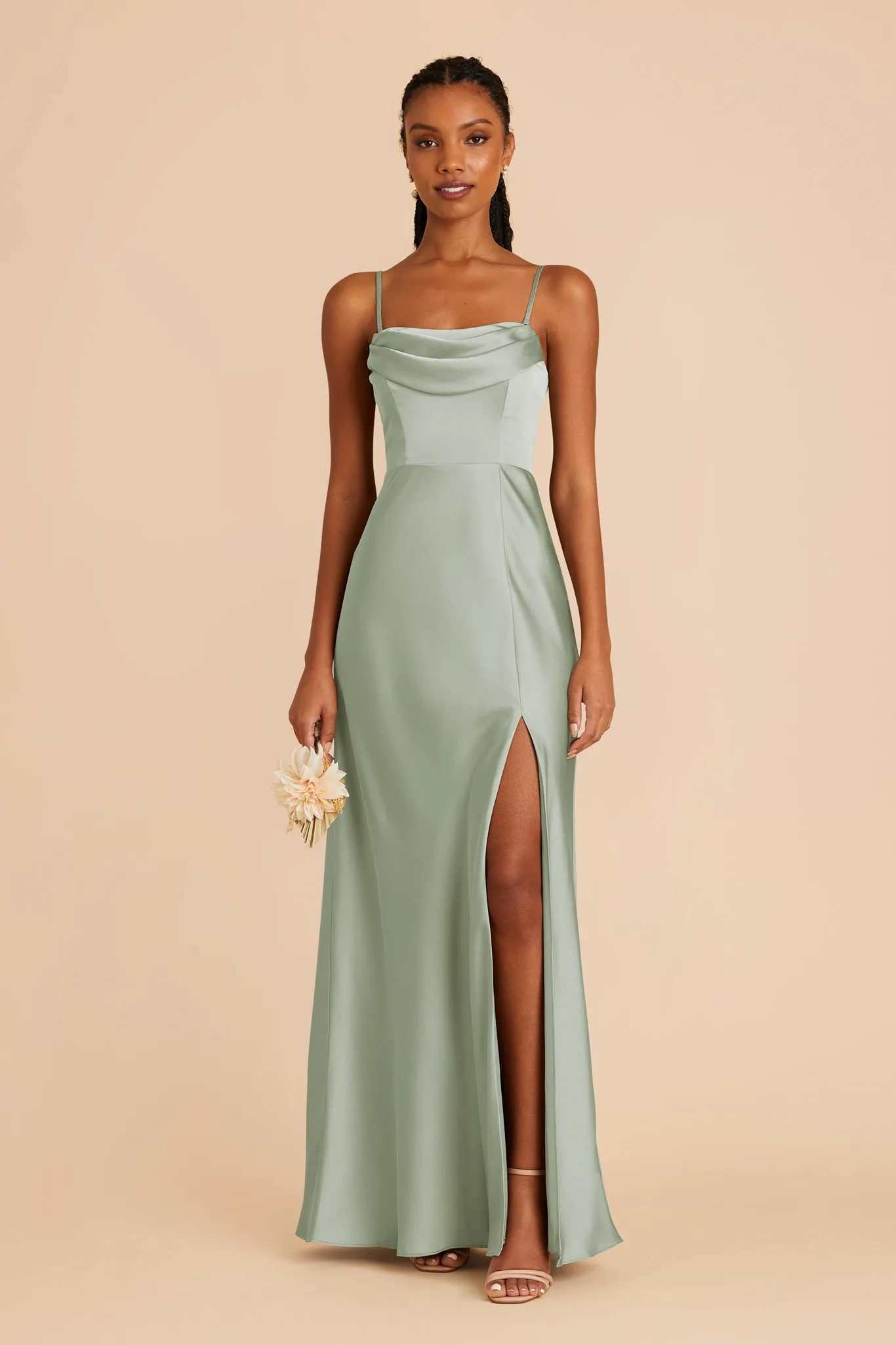 Mia Matte Satin Dress - Sage sold by Birdy Grey product image thumbnail 3
