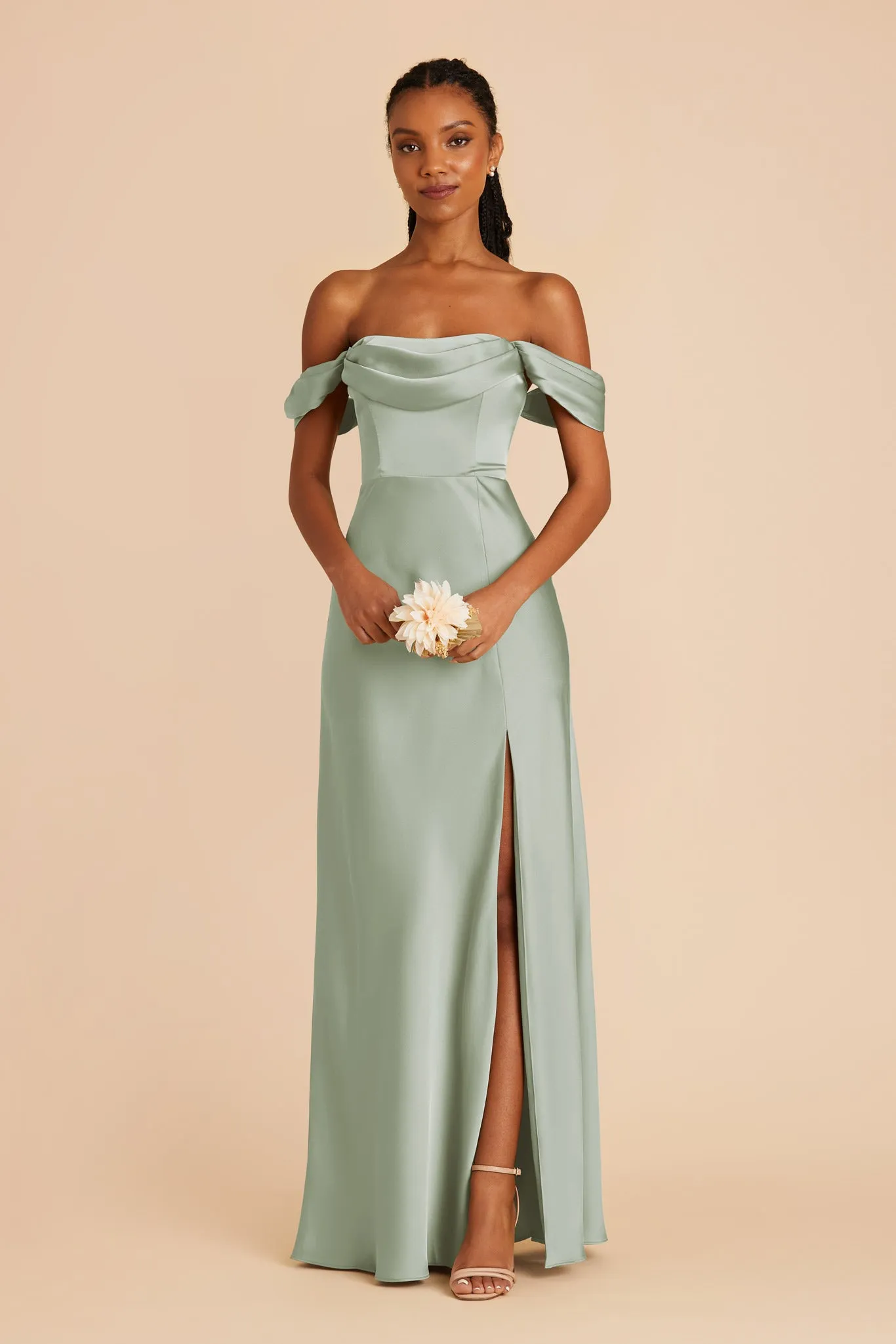 Mia Matte Satin Dress - Sage sold by Birdy Grey product image thumbnail 5