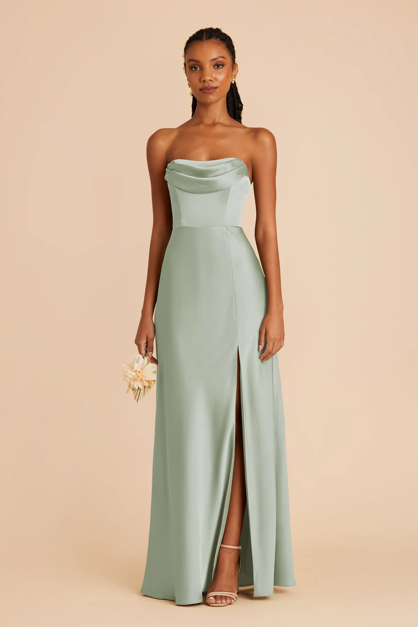 Mia Matte Satin Dress - Sage sold by Birdy Grey product image thumbnail 4