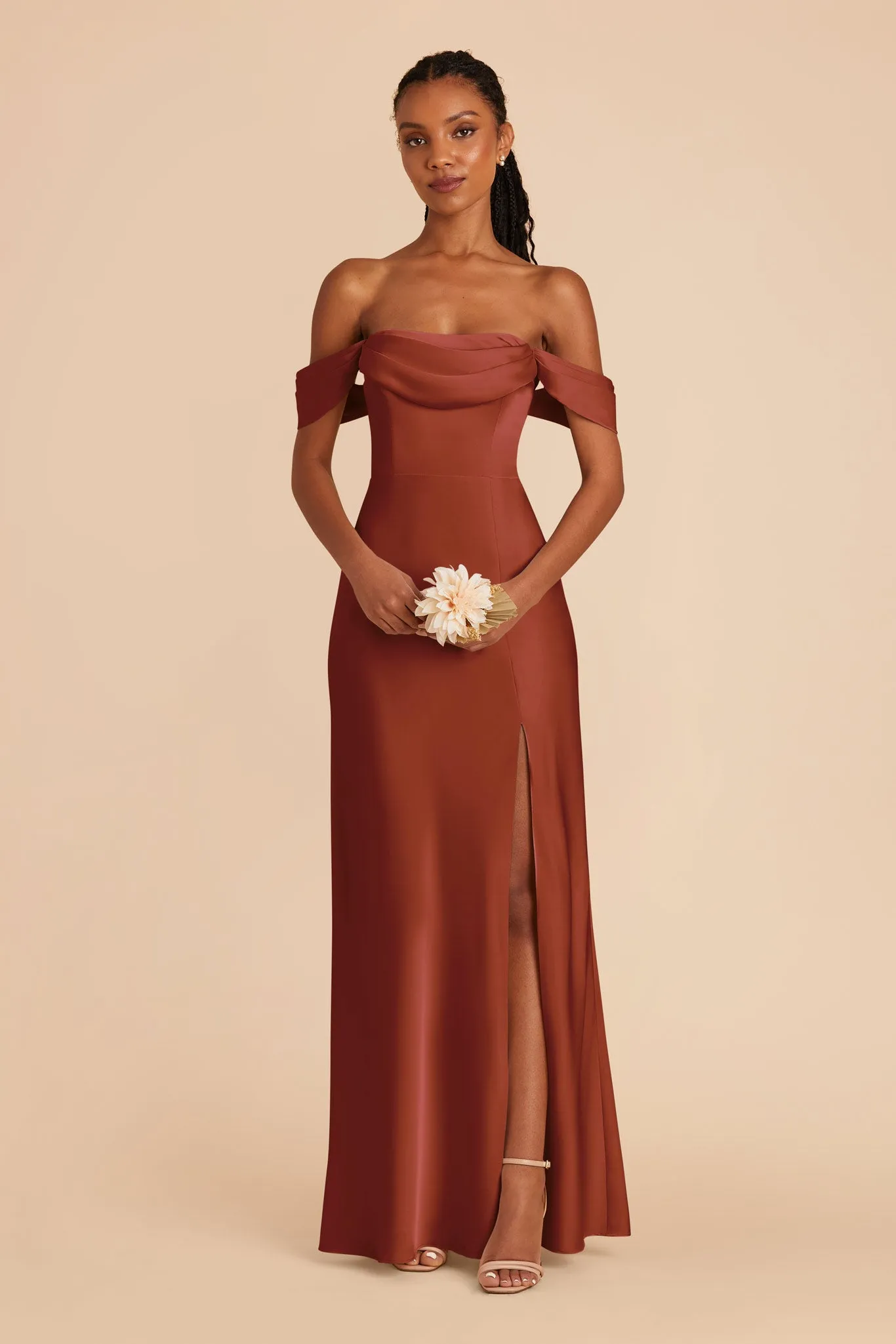 Mia Matte Satin Dress - Auburn sold by Birdy Grey product image thumbnail 5