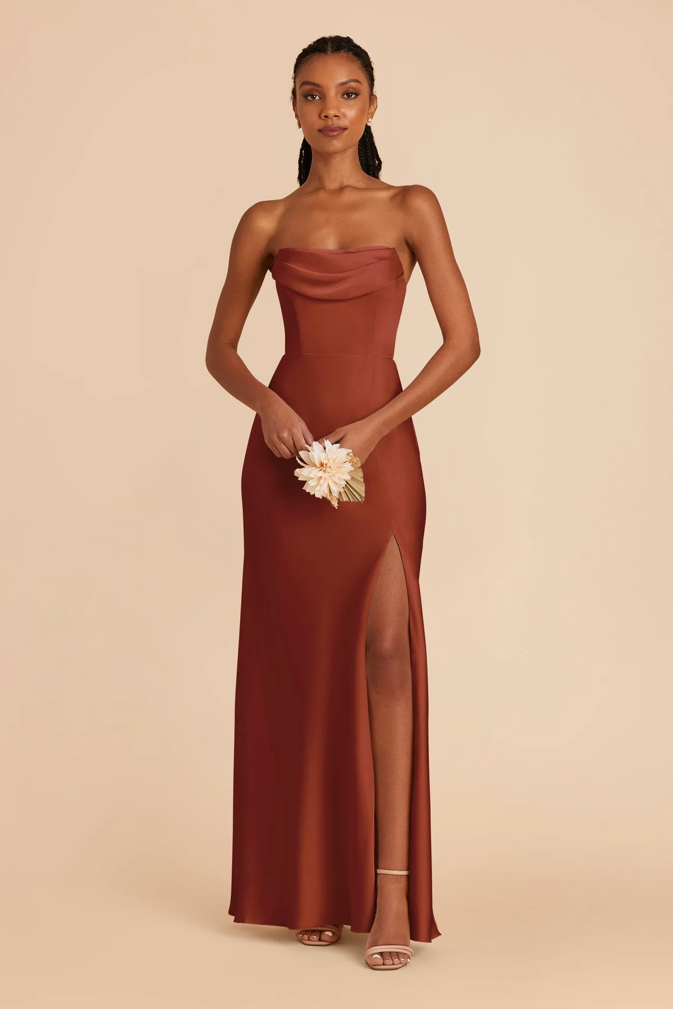 Mia Matte Satin Dress - Auburn sold by Birdy Grey product image thumbnail 4