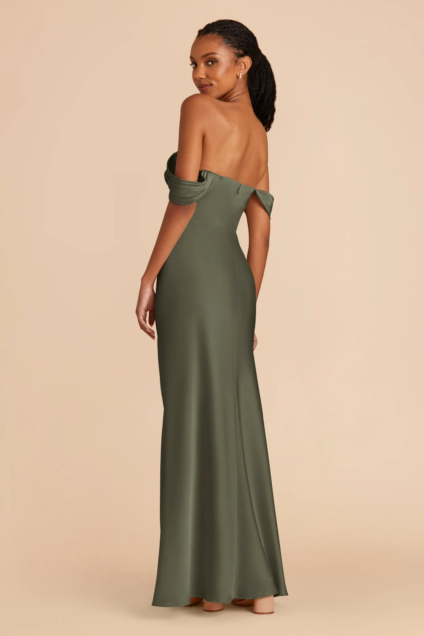Mia Matte Satin Dress - Olive sold by Birdy Grey product image thumbnail 5