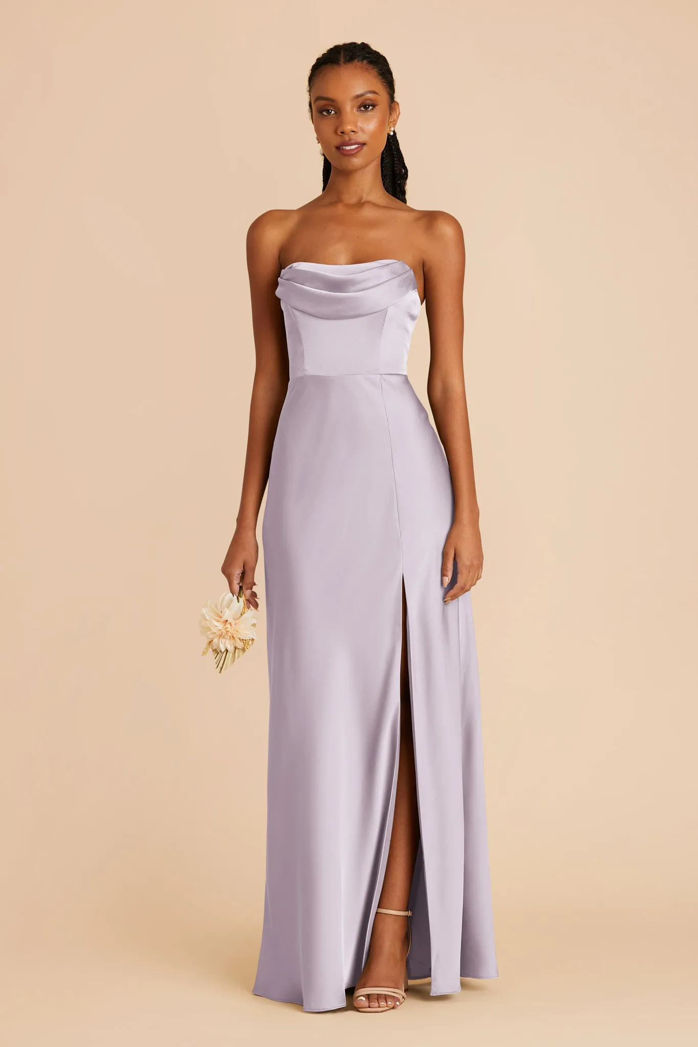 Mia Matte Satin Dress - Dusty Lilac sold by Birdy Grey product image thumbnail 3