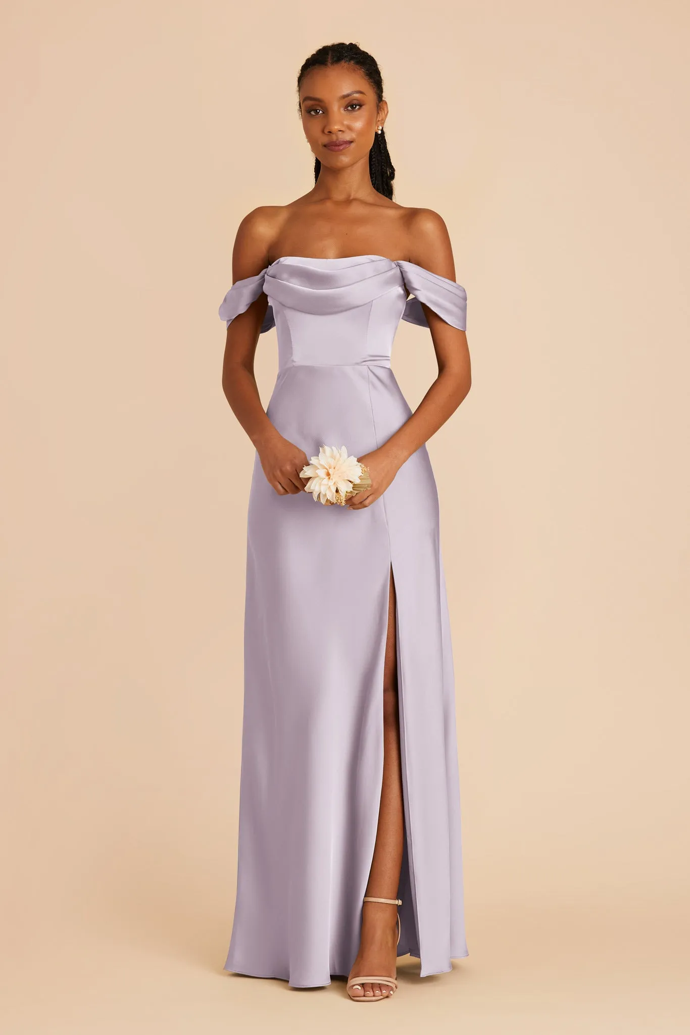 Mia Matte Satin Dress - Dusty Lilac sold by Birdy Grey product image thumbnail 4