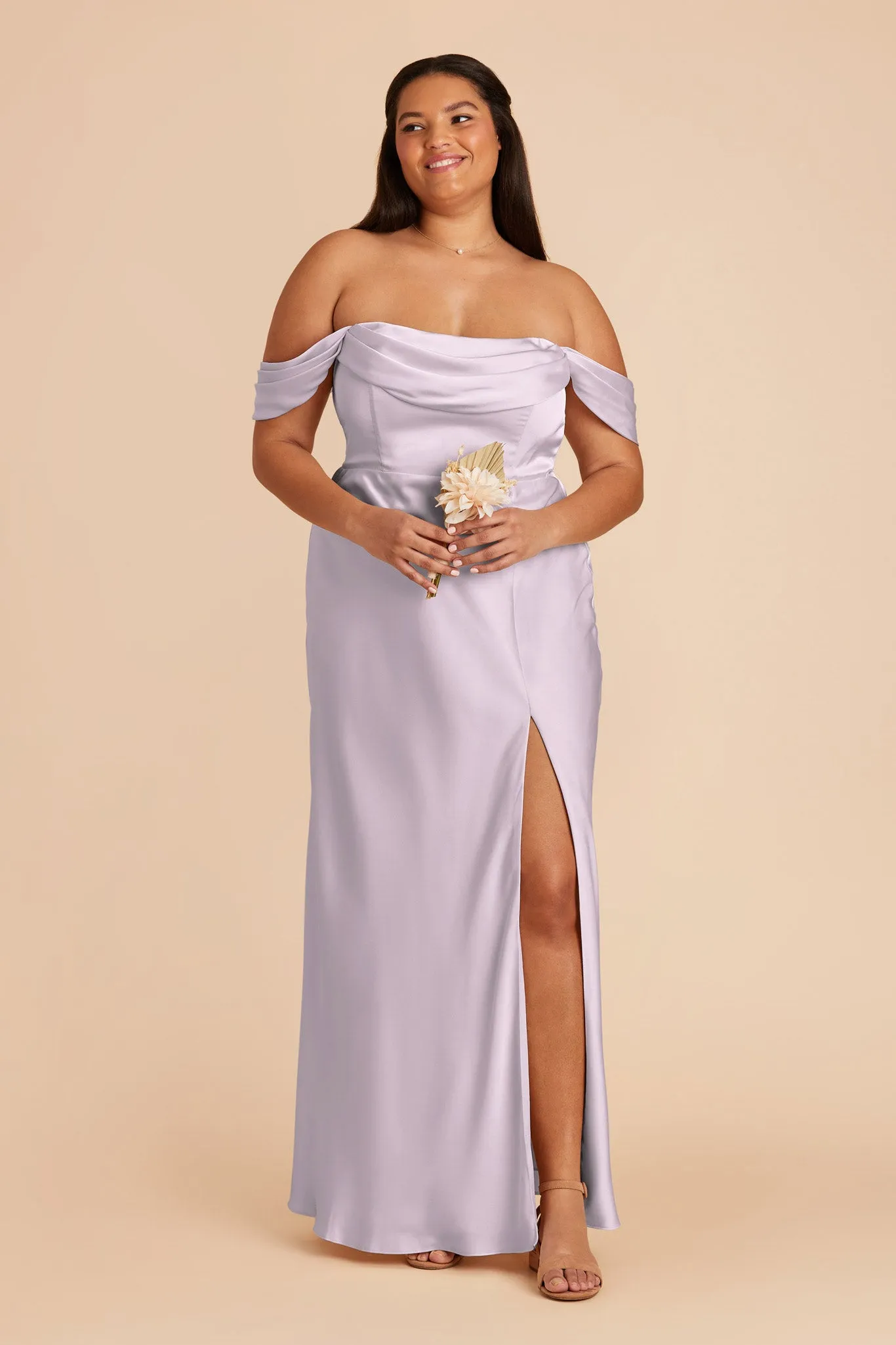 Mia Matte Satin Dress - Dusty Lilac sold by Birdy Grey product image thumbnail 2