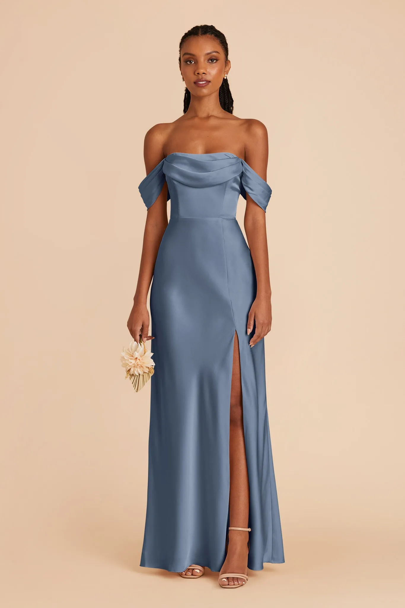 Mia Matte Satin Dress - French Blue sold by Birdy Grey product image thumbnail 5