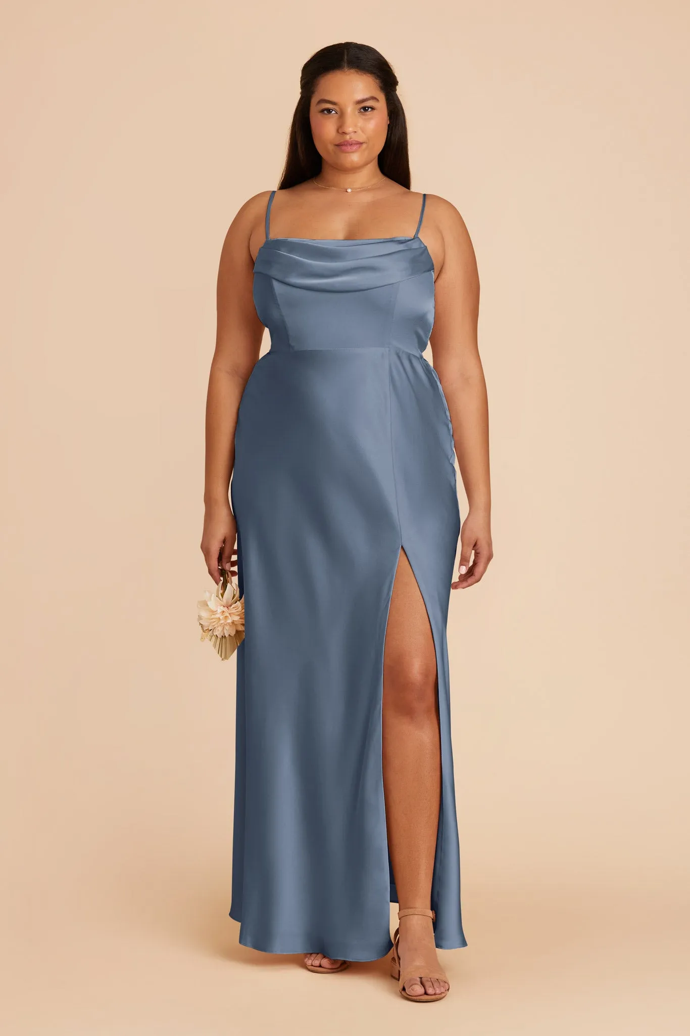 Mia Matte Satin Dress - French Blue sold by Birdy Grey product image thumbnail 2