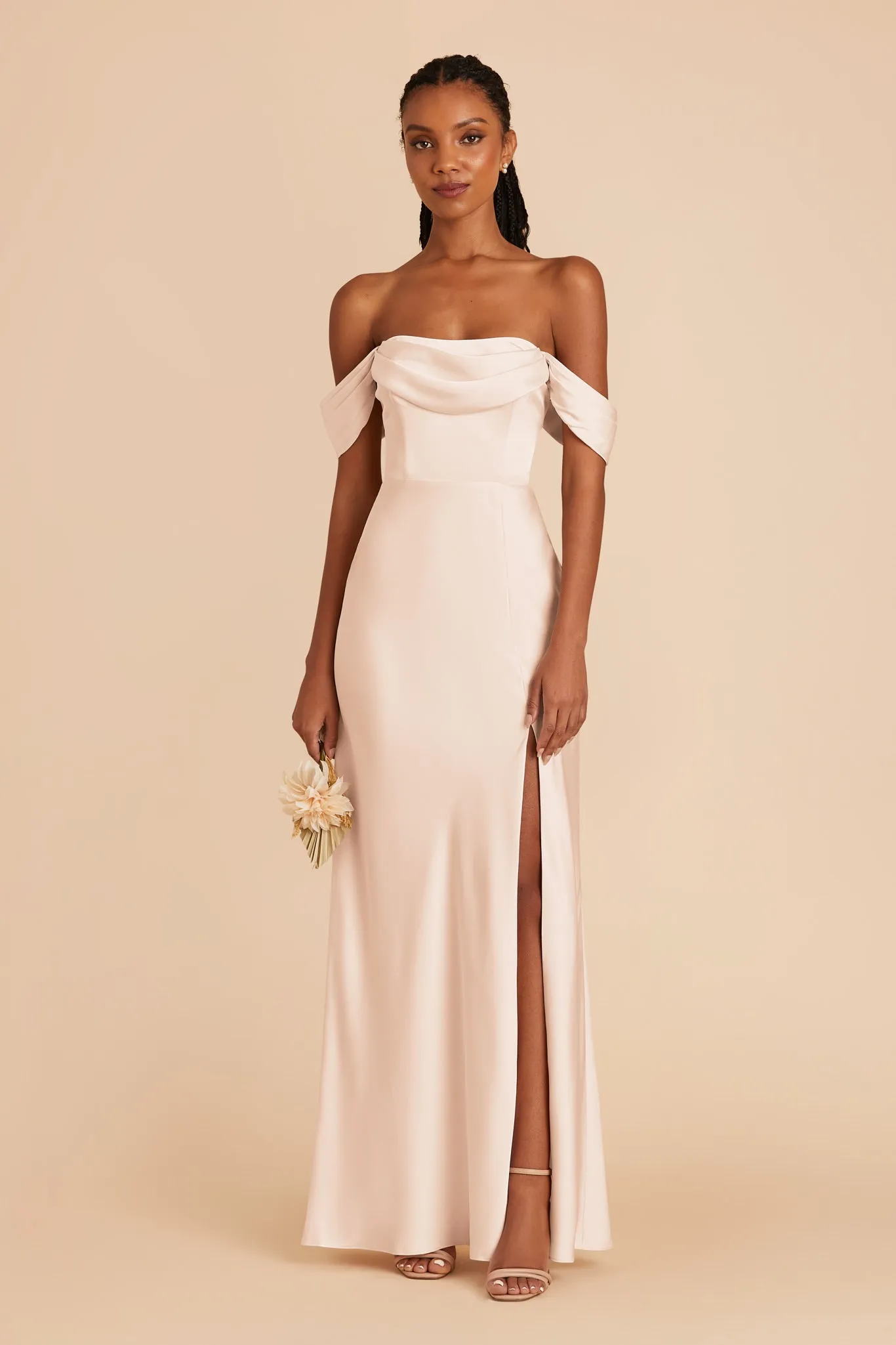 Mia Matte Satin Dress - Champagne sold by Birdy Grey product image thumbnail 3