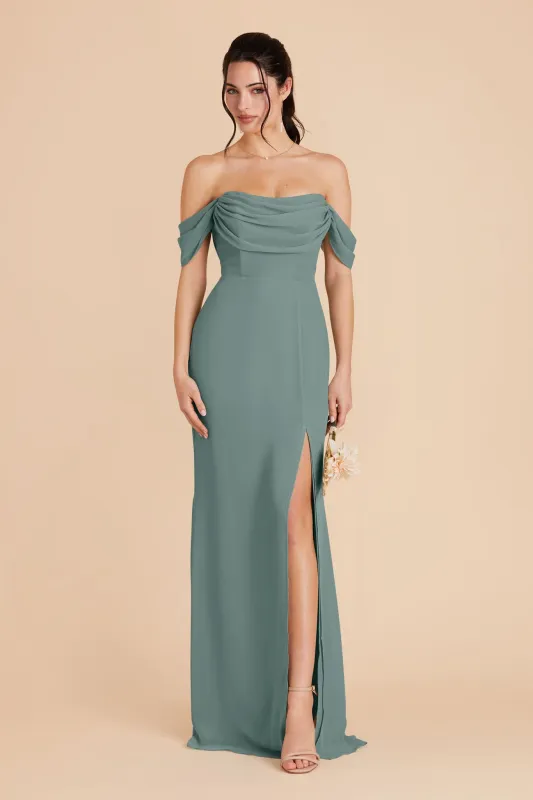 Mira Chiffon Dress - Sea Glass sold by Birdy Grey