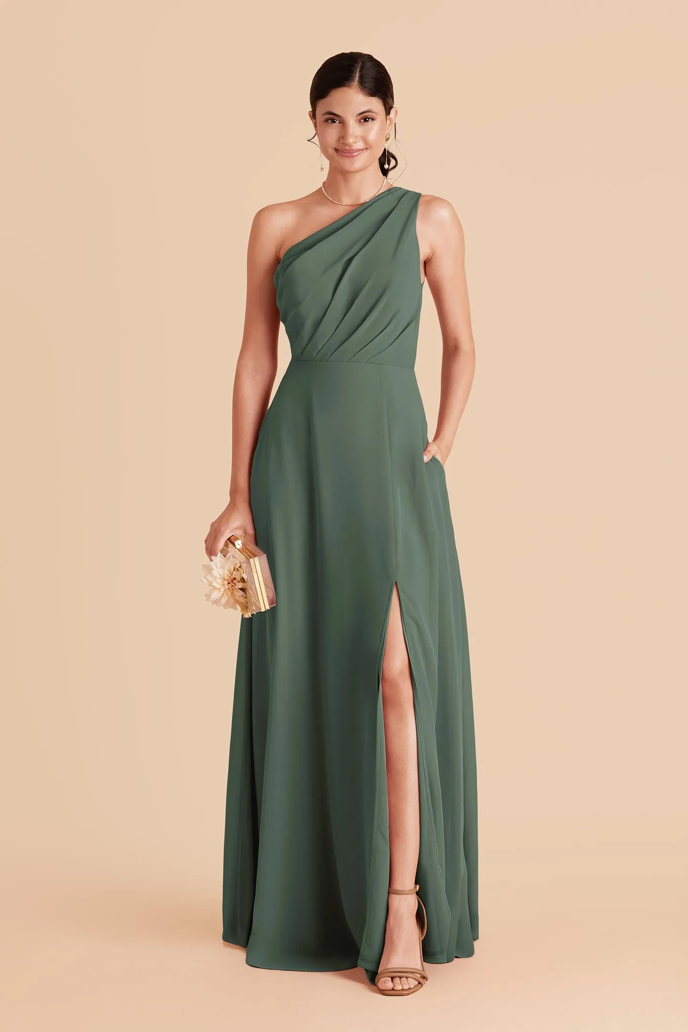 Kira Chiffon Dress With Slit - Eucalyptus sold by Birdy Grey product image thumbnail 3