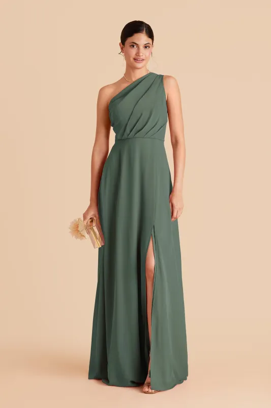 Kira Chiffon Dress With Slit - Eucalyptus sold by Birdy Grey