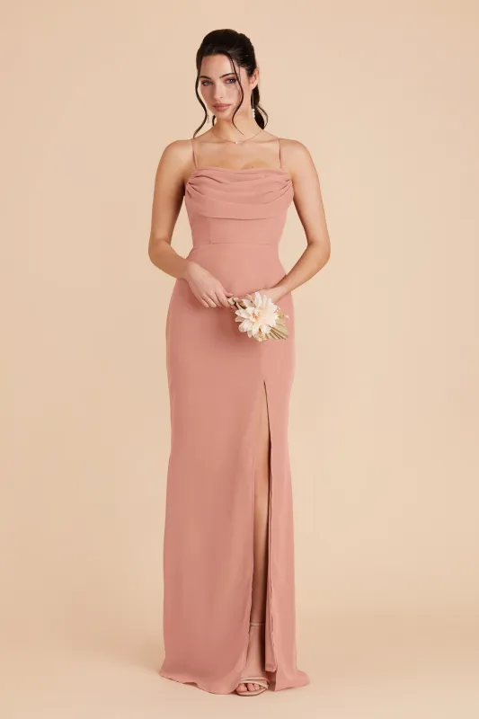 Mira Chiffon Dress - Dusty Rose sold by Birdy Grey