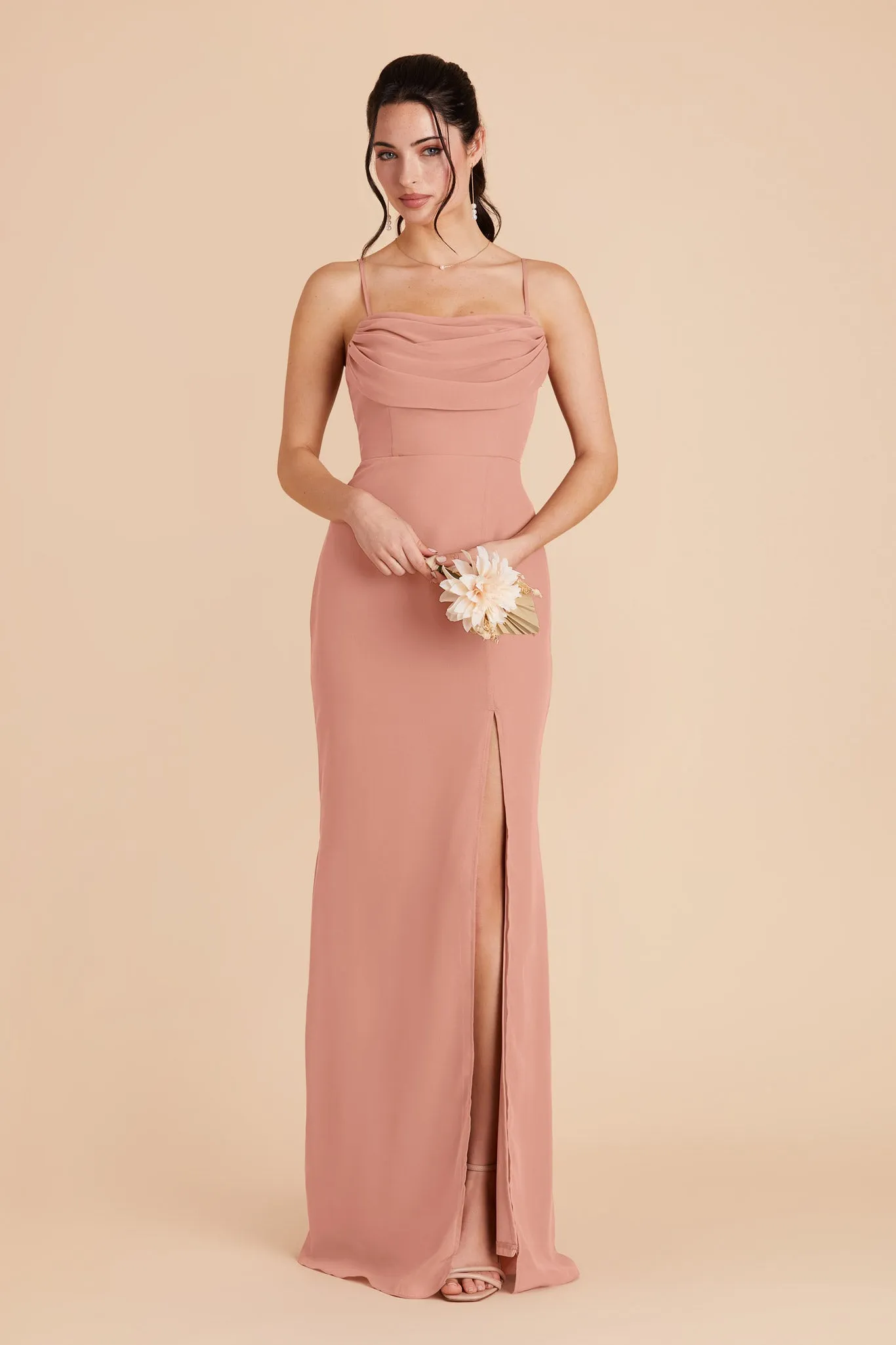 Mira Chiffon Dress - Dusty Rose sold by Birdy Grey