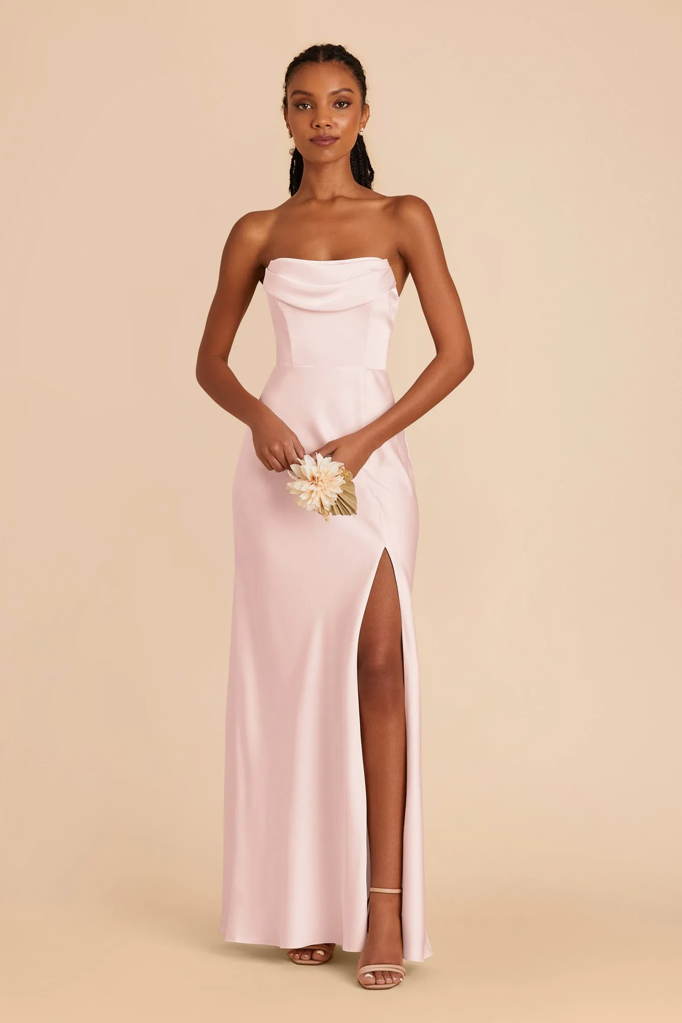 Mia Matte Satin Dress - Pale Blush sold by Birdy Grey product image thumbnail 4