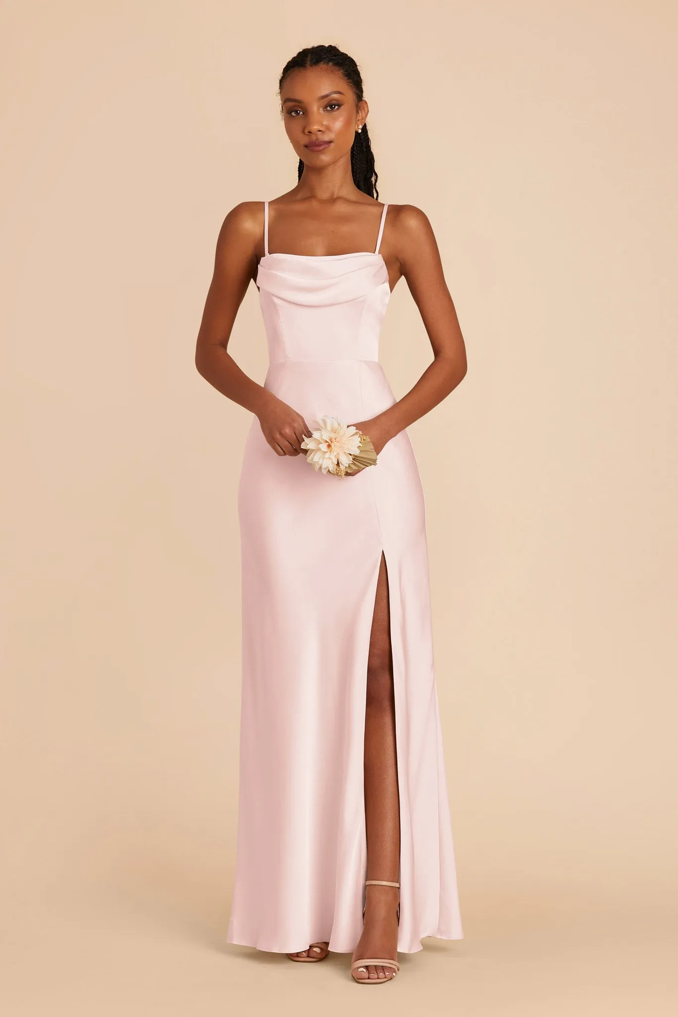 Mia Matte Satin Dress - Pale Blush sold by Birdy Grey product image thumbnail 3