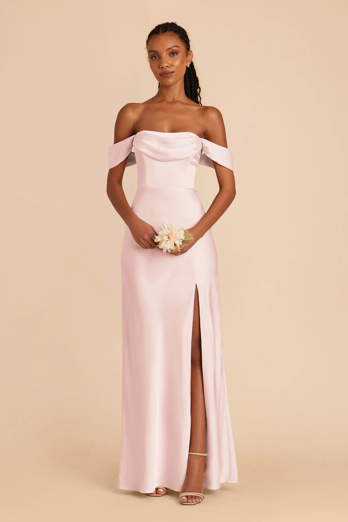 Mia Matte Satin Dress - Pale Blush sold by Birdy Grey product image thumbnail 5