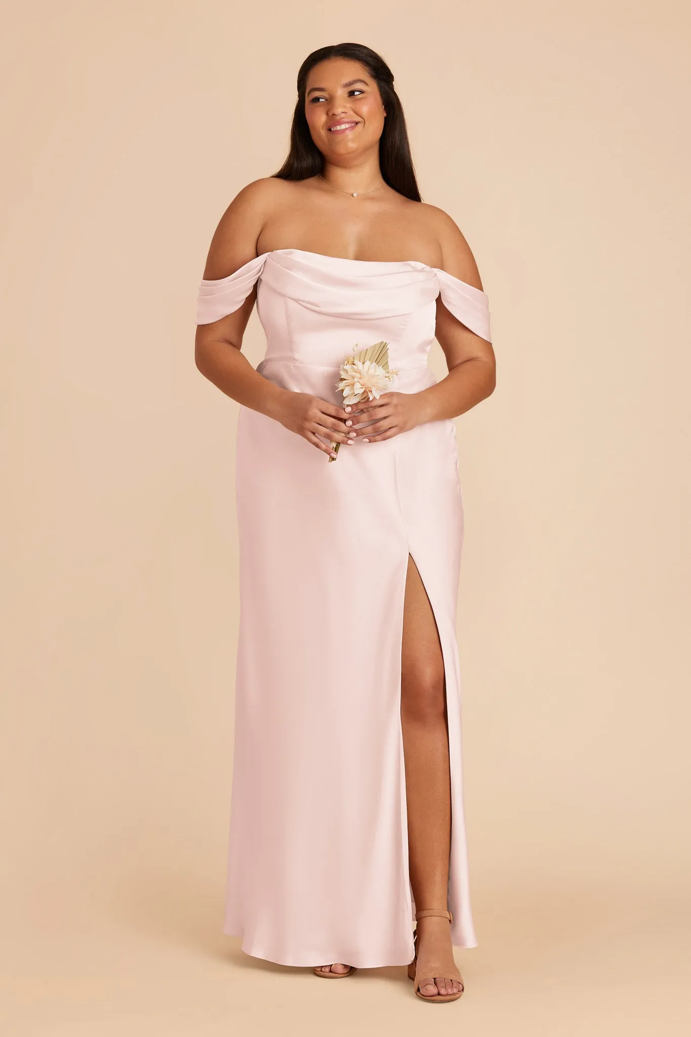 Mia Matte Satin Dress - Pale Blush sold by Birdy Grey product image thumbnail 2