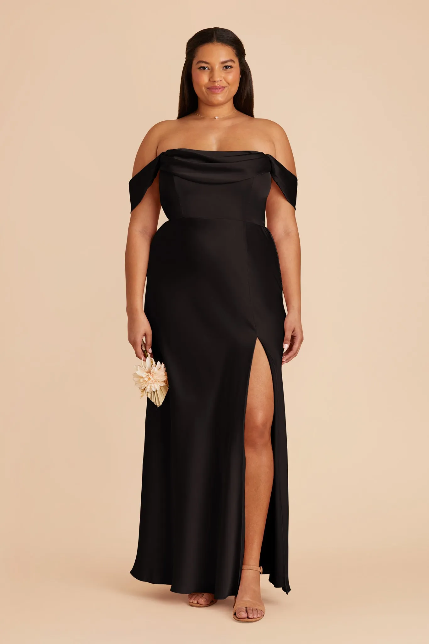 Mia Matte Satin Dress - Black sold by Birdy Grey product image thumbnail 2
