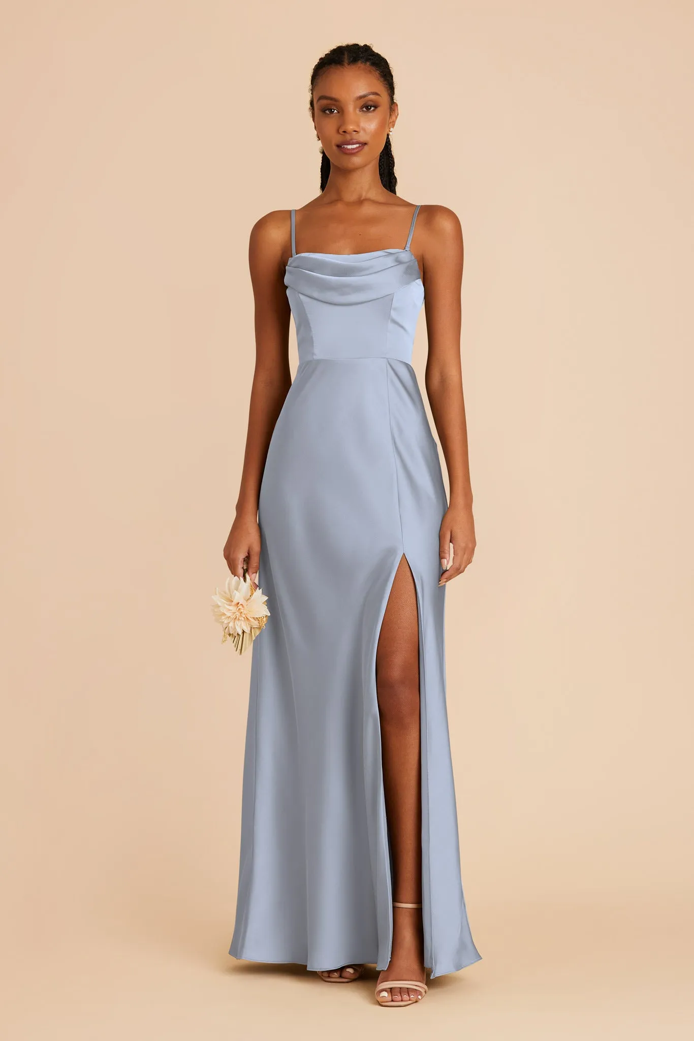 Mia Matte Satin Dress - Dusty Blue sold by Birdy Grey product image thumbnail 4