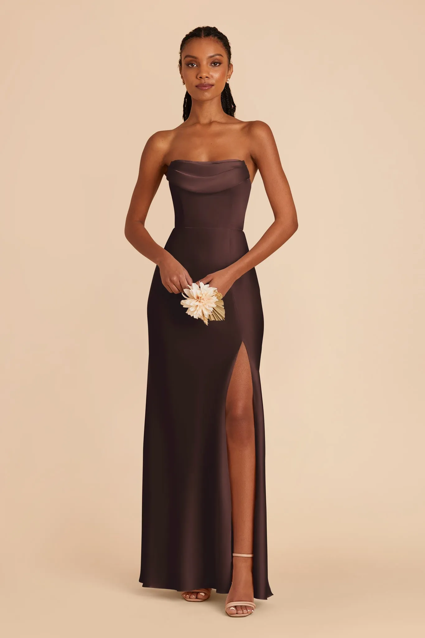 Mia Matte Satin Dress - Espresso sold by Birdy Grey product image thumbnail 4