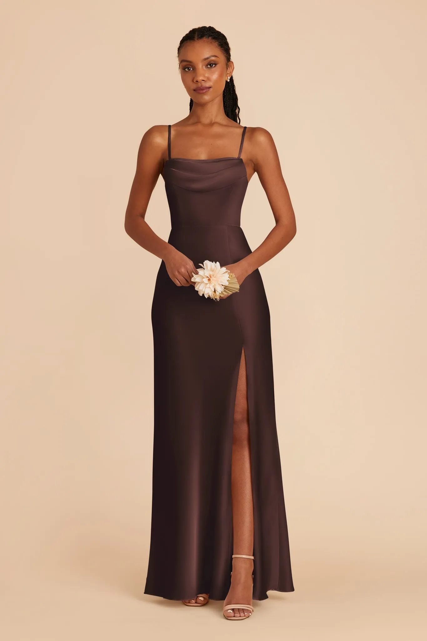 Mia Matte Satin Dress - Espresso sold by Birdy Grey product image thumbnail 5