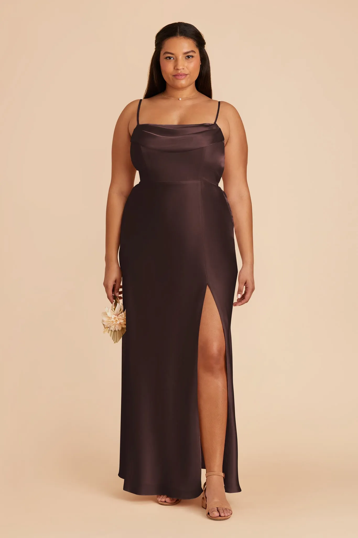 Mia Matte Satin Dress - Espresso sold by Birdy Grey product image thumbnail 2