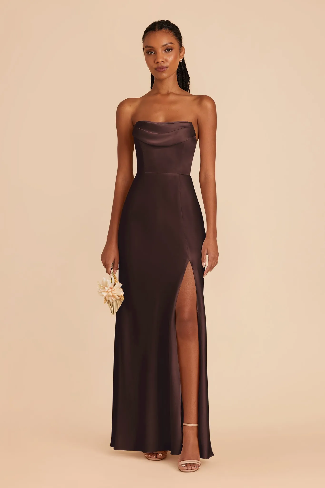 Mia Matte Satin Dress - Espresso sold by Birdy Grey product image thumbnail 3