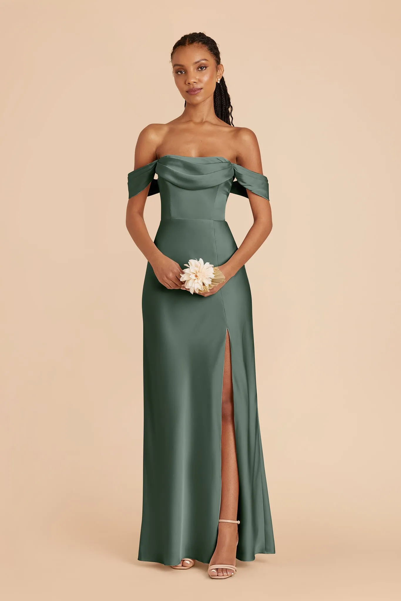 Mia Matte Satin Dress - Eucalyptus sold by Birdy Grey product image thumbnail 4