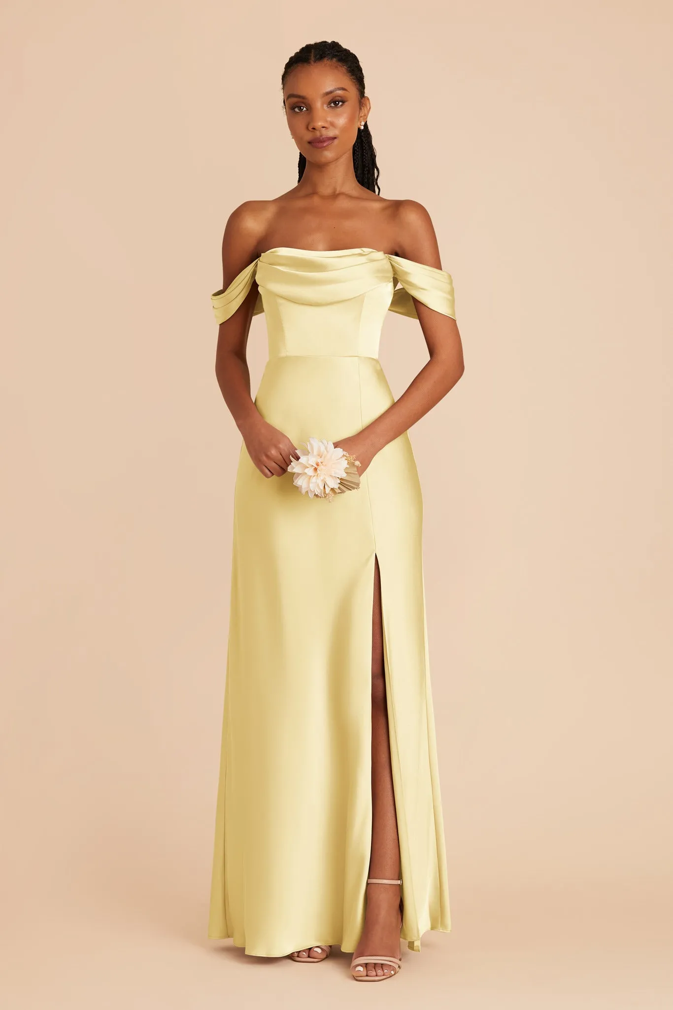 Mia Matte Satin Dress - Lemon Sorbet sold by Birdy Grey product image thumbnail 3