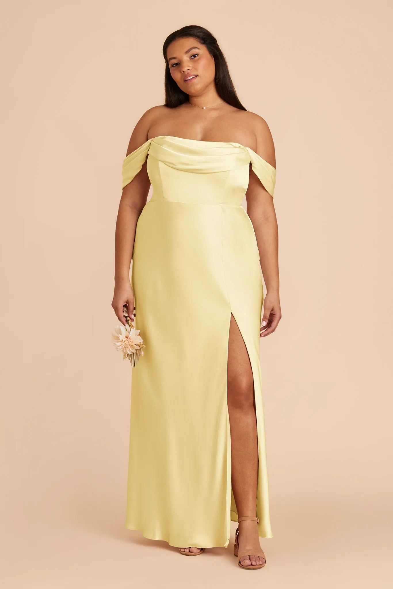 Mia Matte Satin Dress - Lemon Sorbet sold by Birdy Grey product image thumbnail 2