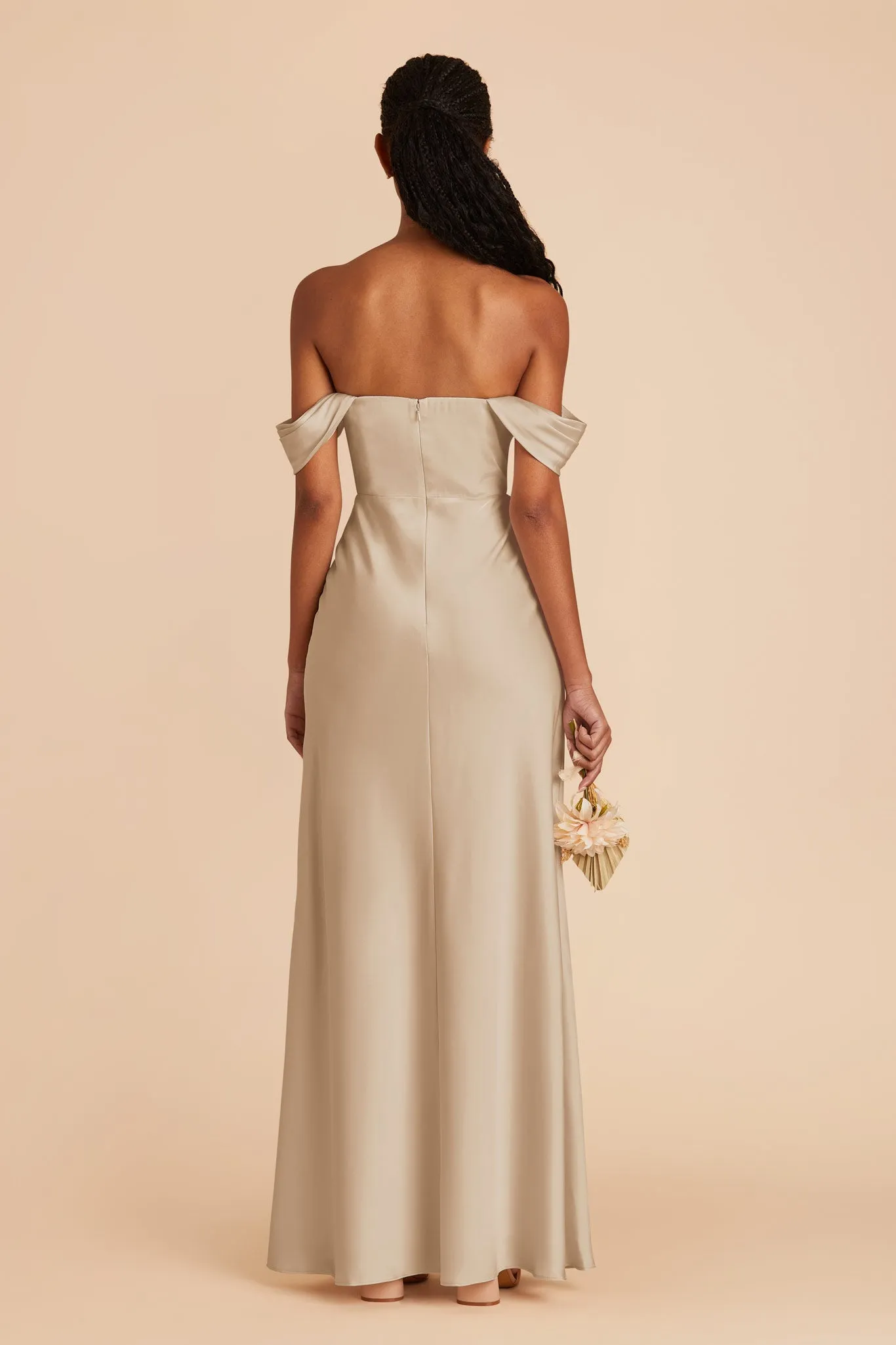 Mia Matte Satin Dress - Neutral Champagne sold by Birdy Grey product image thumbnail 5