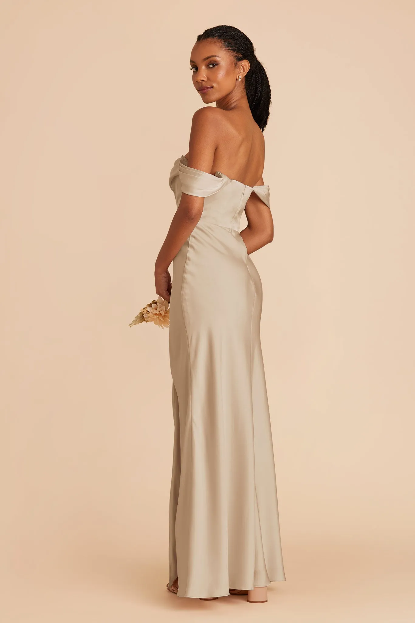 Mia Matte Satin Dress - Neutral Champagne sold by Birdy Grey product image thumbnail 4