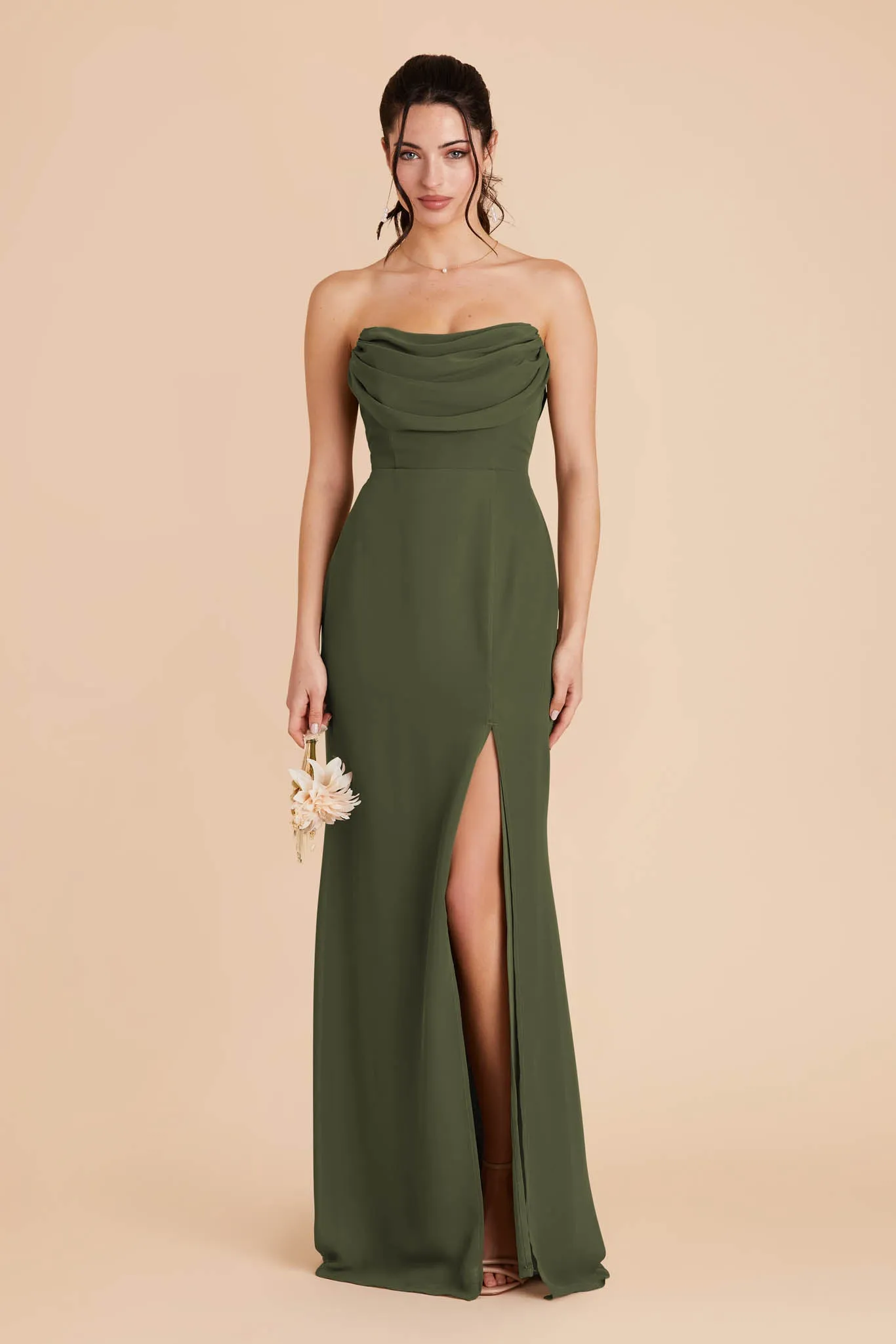 Mira Chiffon Dress - Olive sold by Birdy Grey product image thumbnail 5